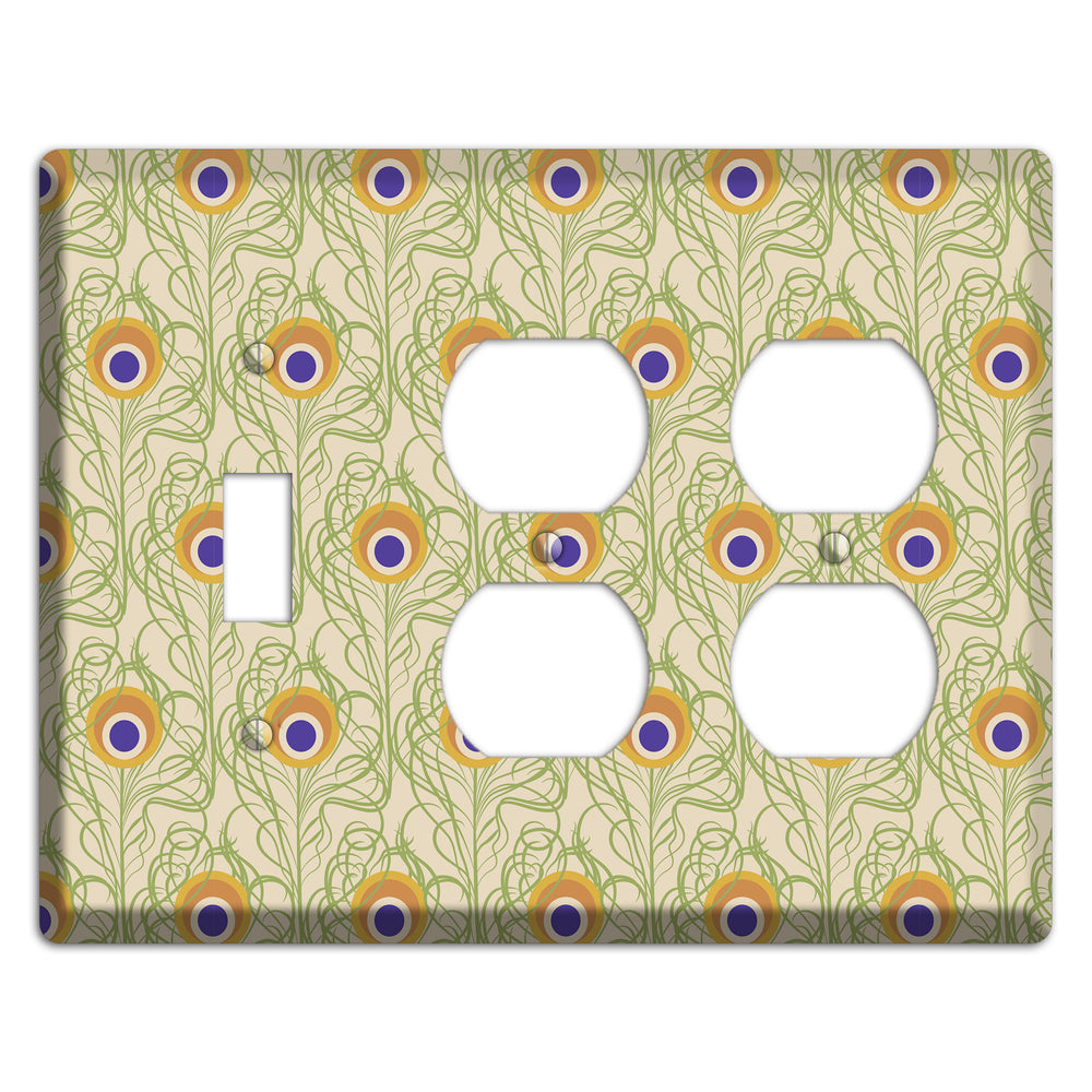 Nouveau Peacock Toggle / 2 Duplex Wallplate