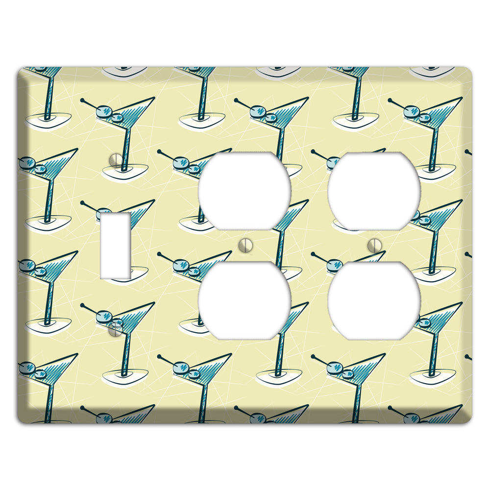 Yellow Martini Toggle / 2 Duplex Wallplate