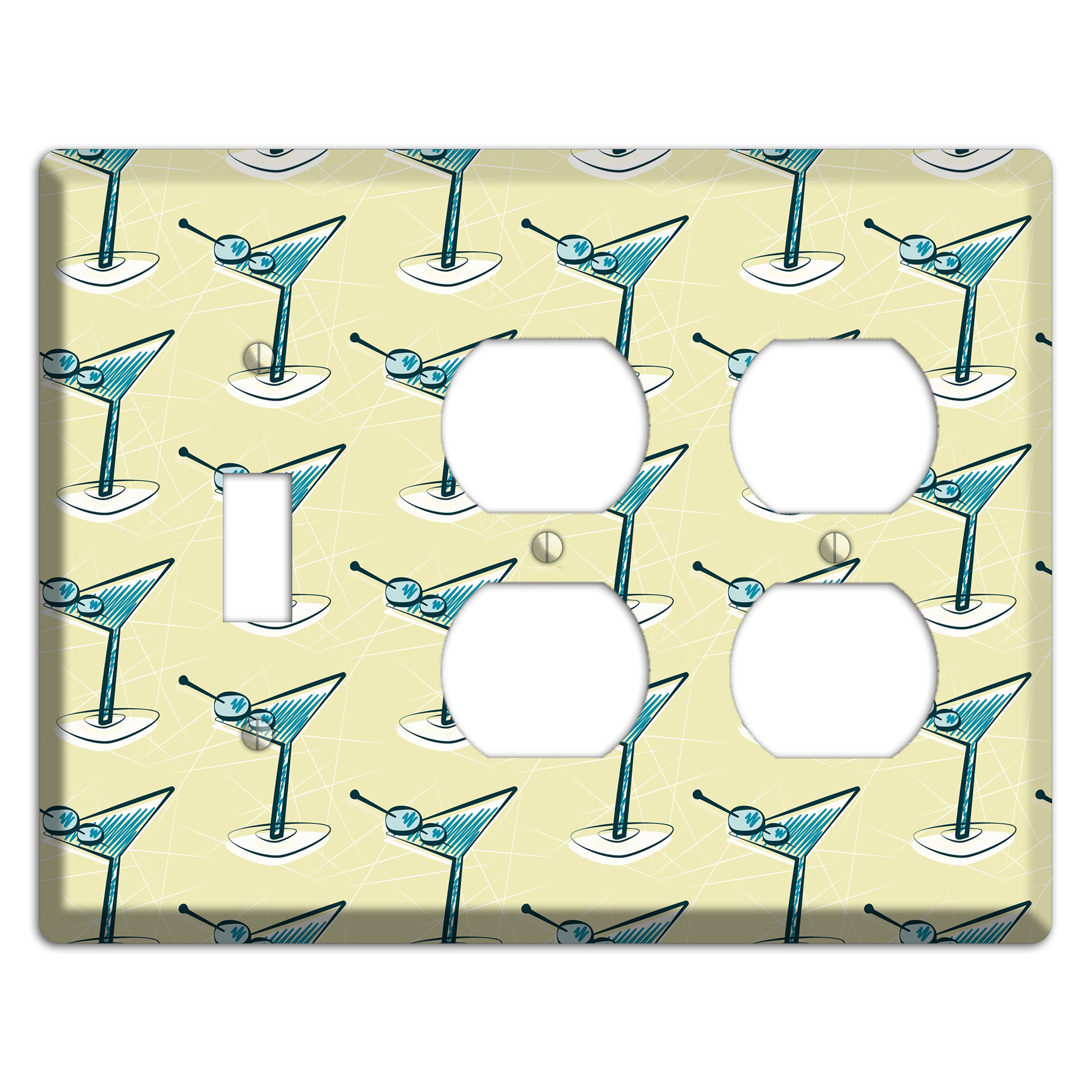 Yellow Martini Toggle / 2 Duplex Wallplate
