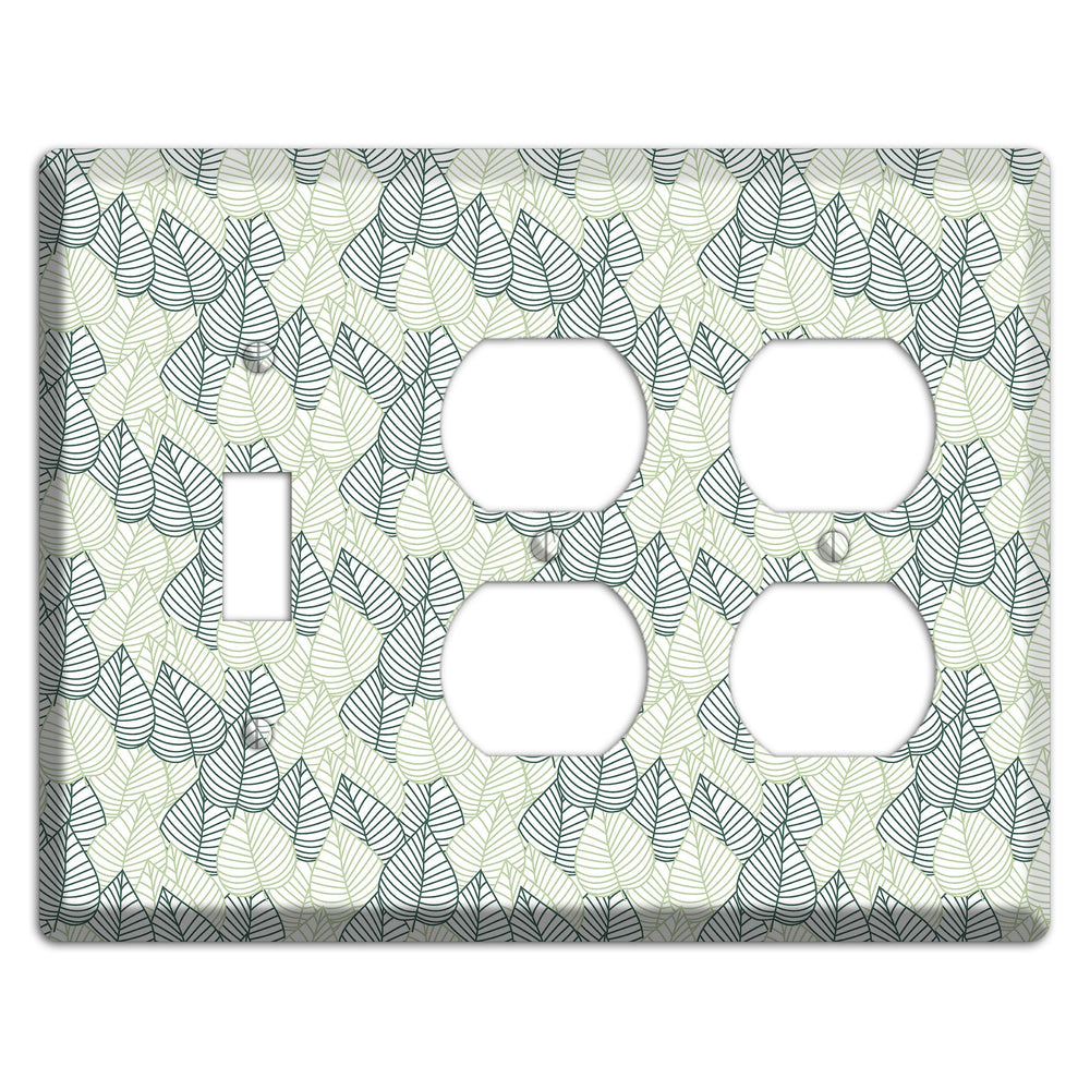 Leaves Style N Toggle / 2 Duplex Wallplate