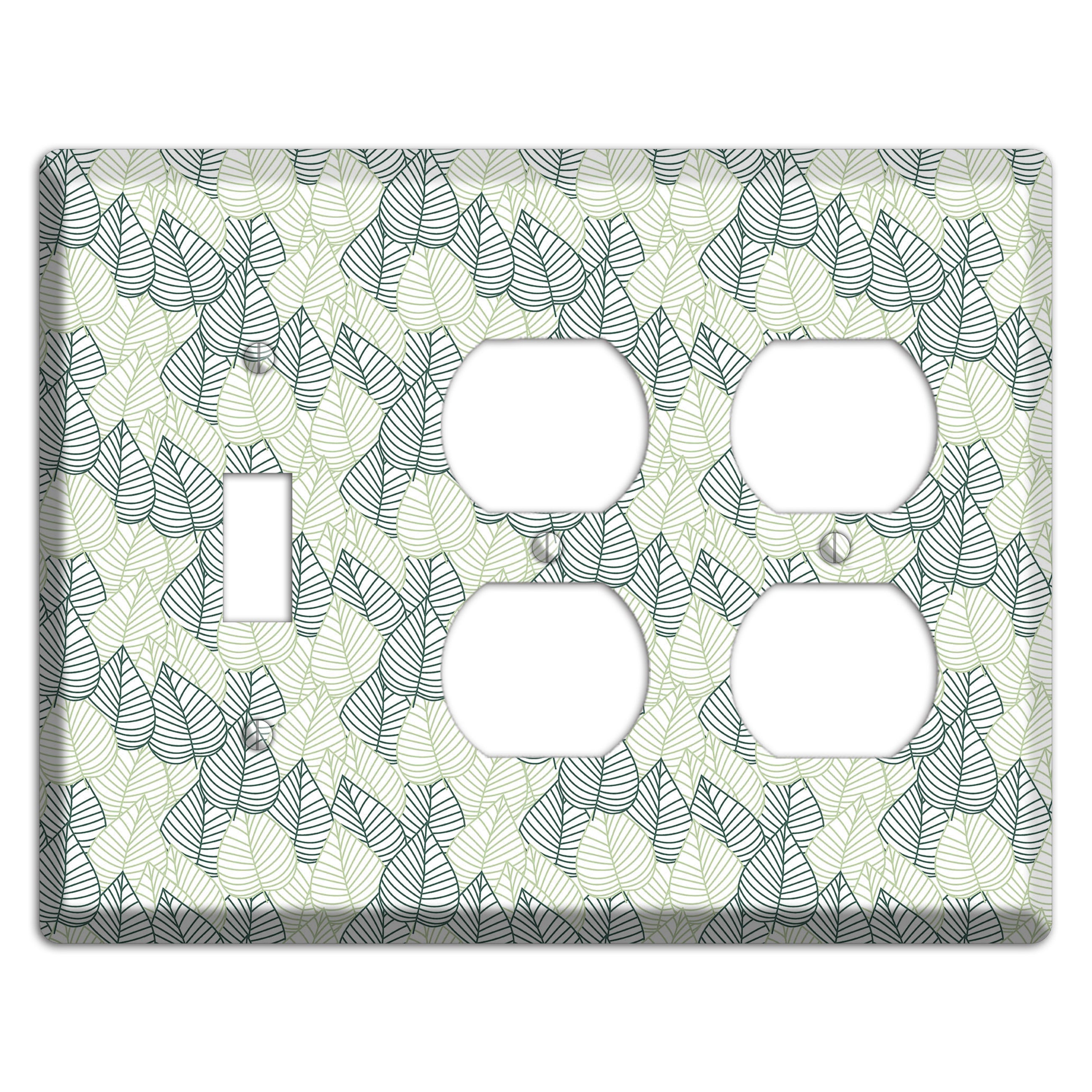 Leaves Style N Toggle / 2 Duplex Wallplate