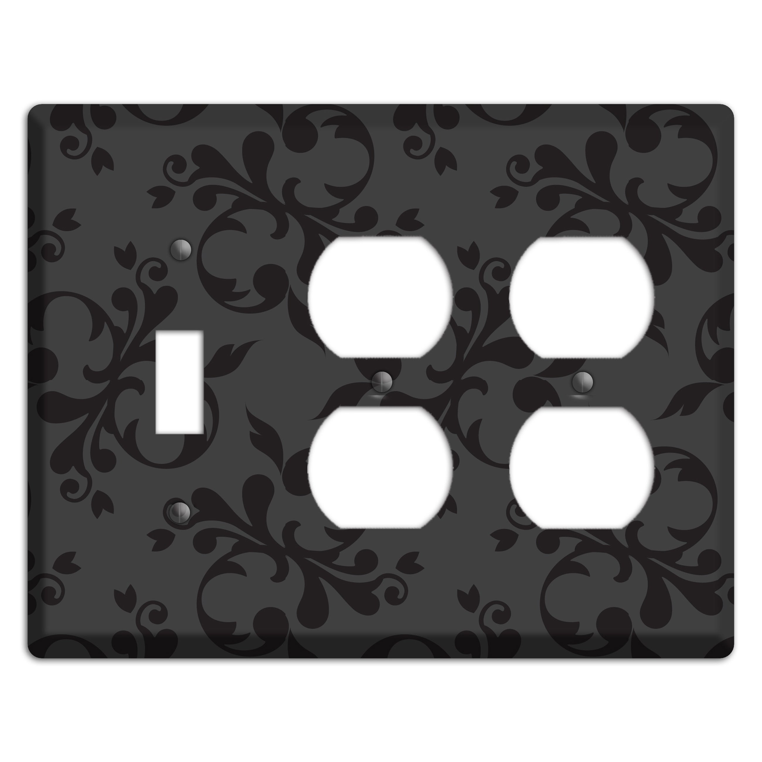 Grey Victorian Toile Toggle / 2 Duplex Wallplate