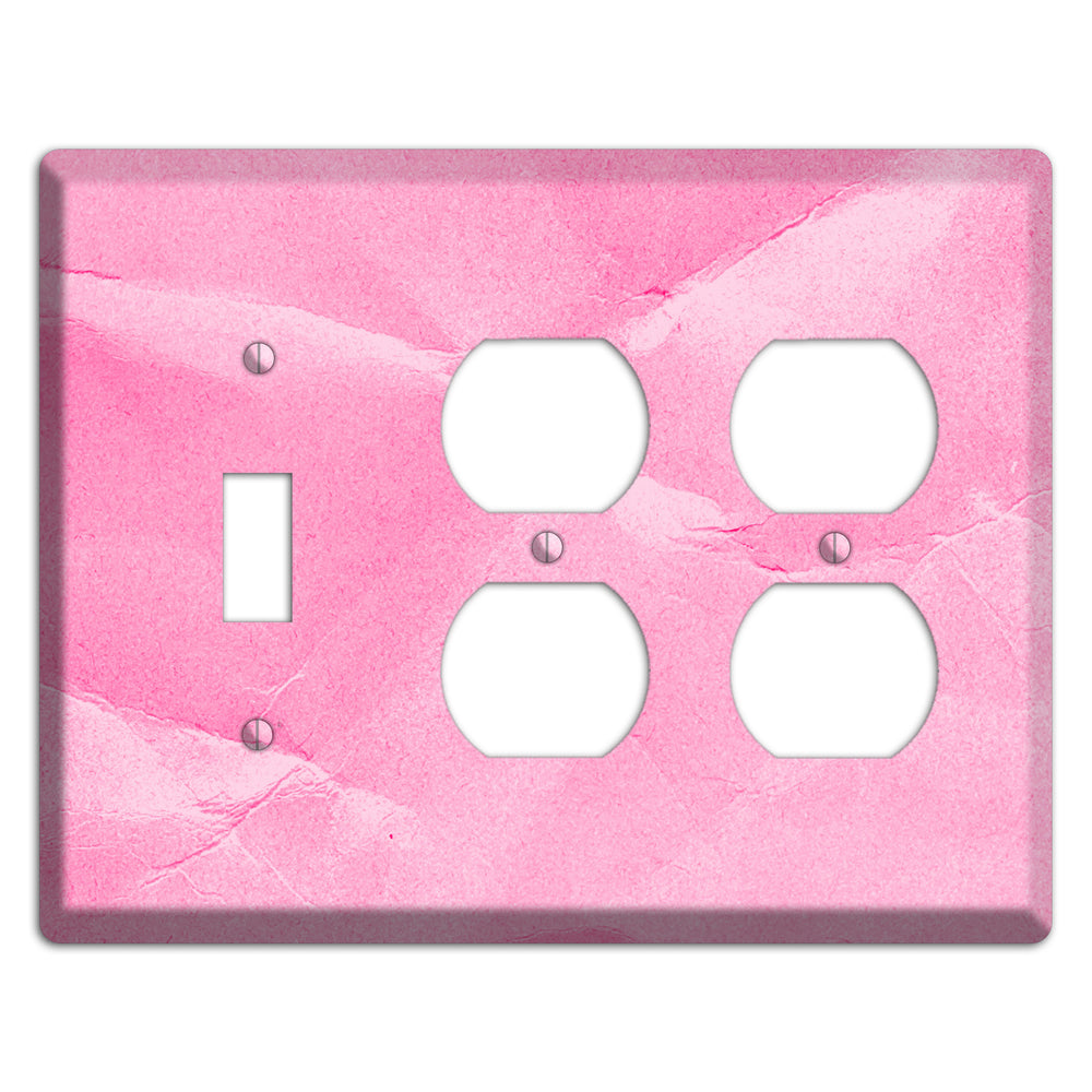 Carnation Pink Texture Toggle / 2 Duplex Wallplate