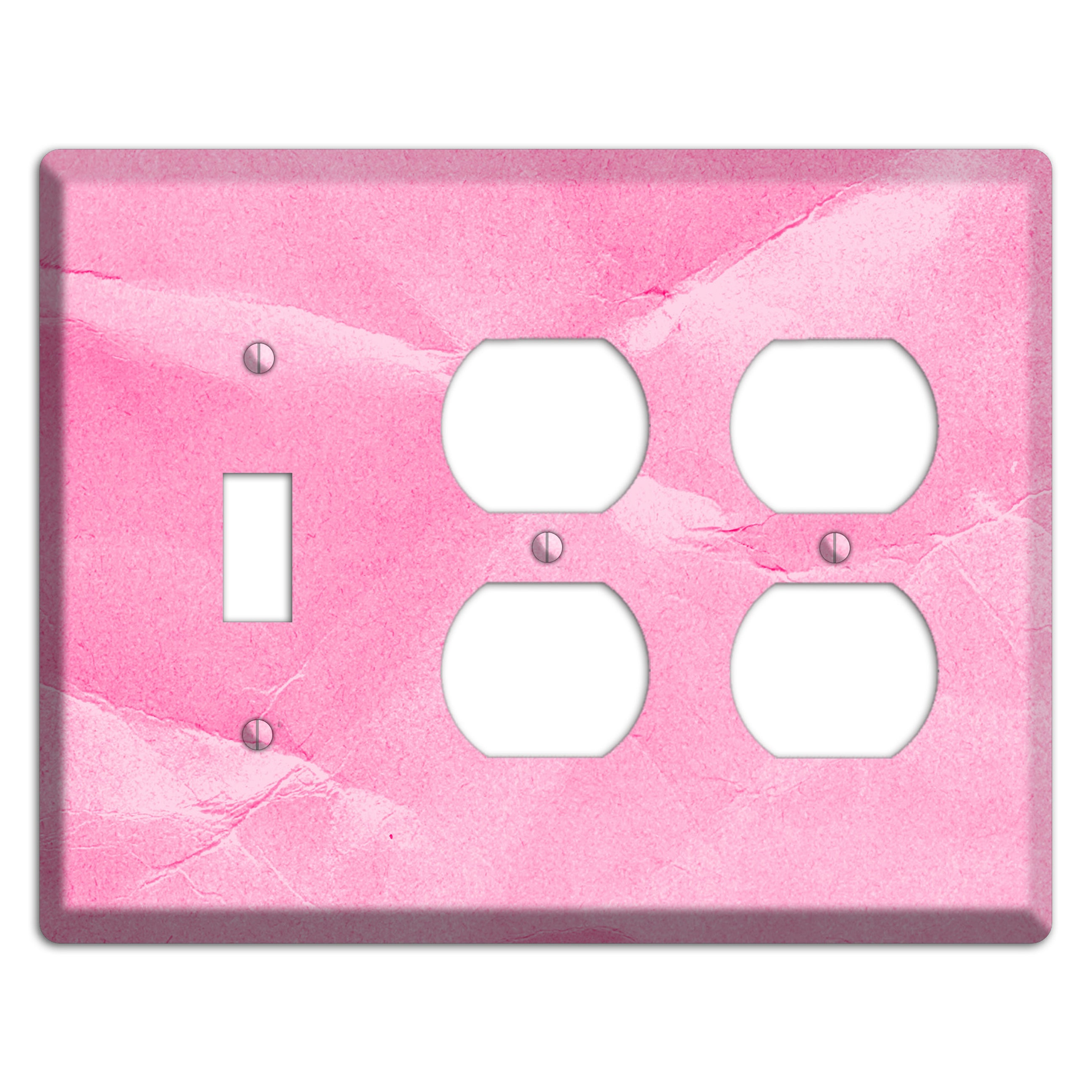 Carnation Pink Texture Toggle / 2 Duplex Wallplate