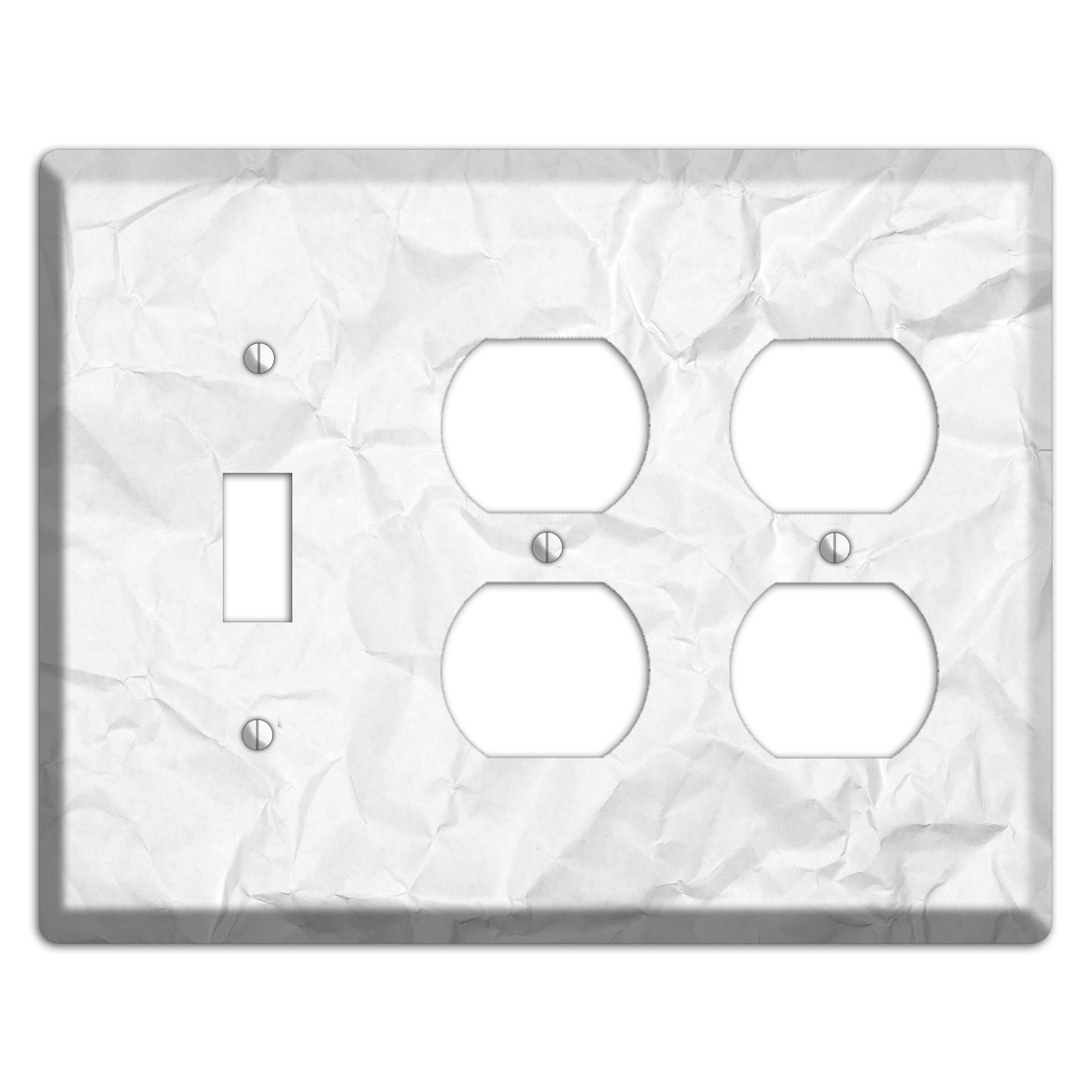 Concrete Crinkled Paper Toggle / 2 Duplex Wallplate