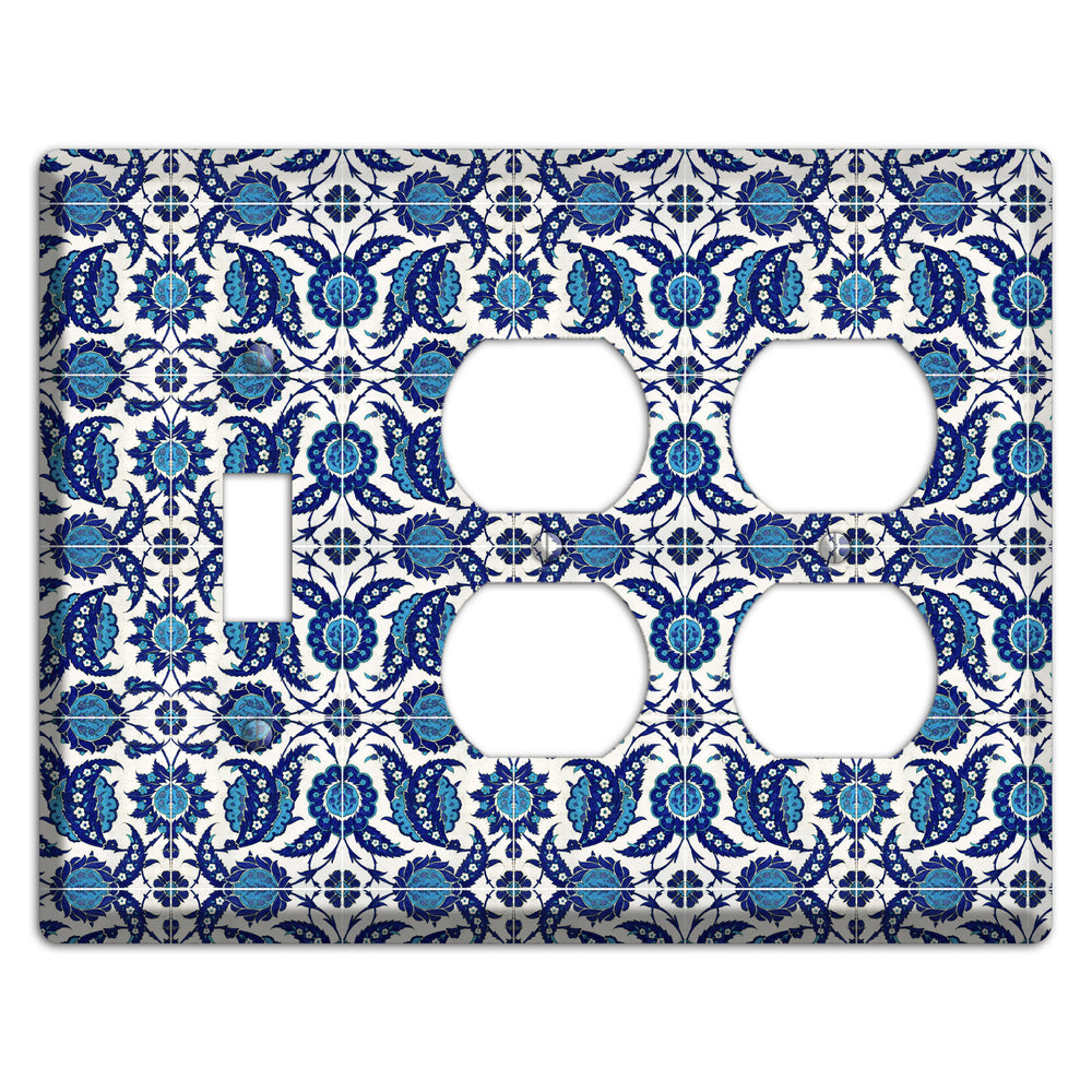 Ornate Paisley Tile Toggle / 2 Duplex Wallplate