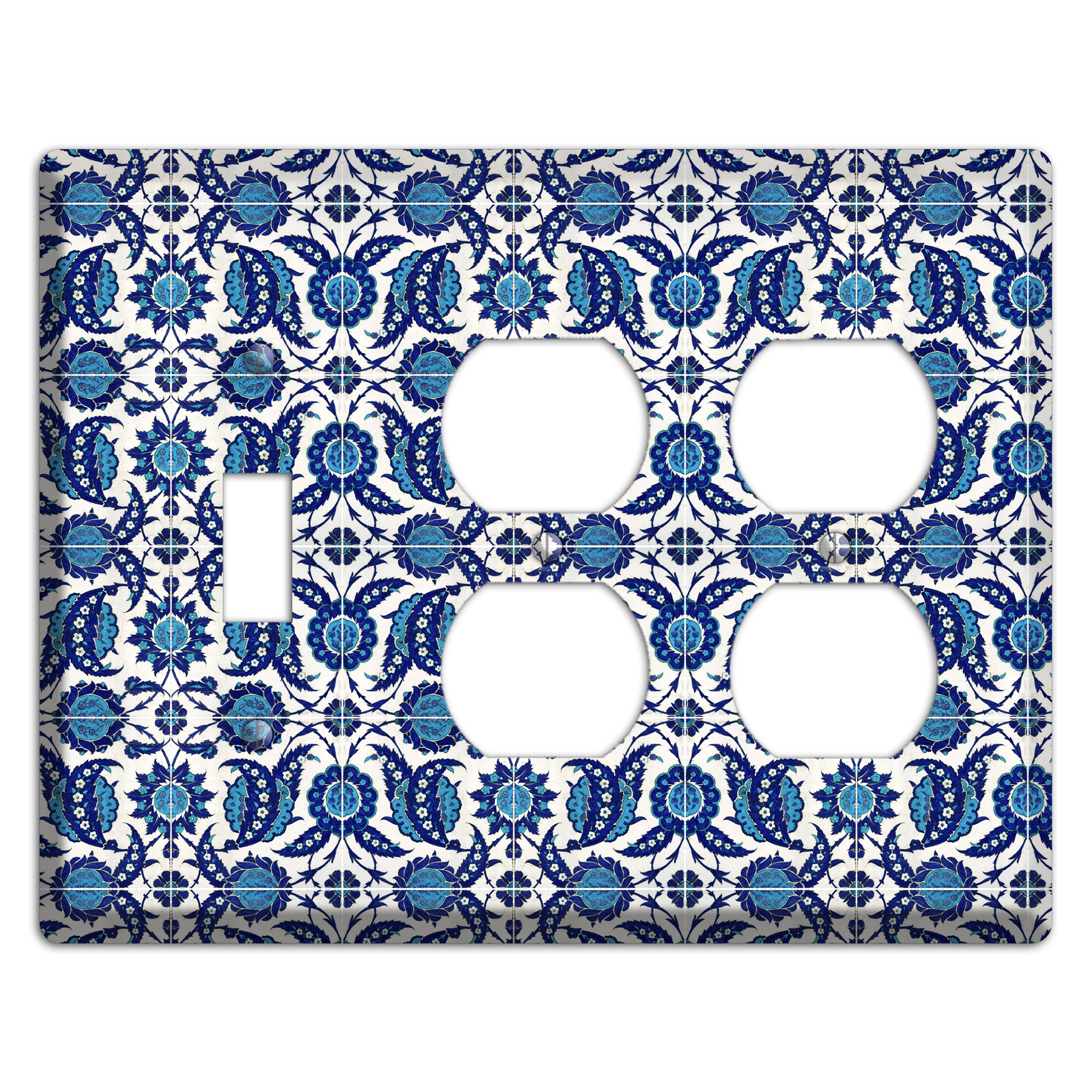Ornate Paisley Tile Toggle / 2 Duplex Wallplate