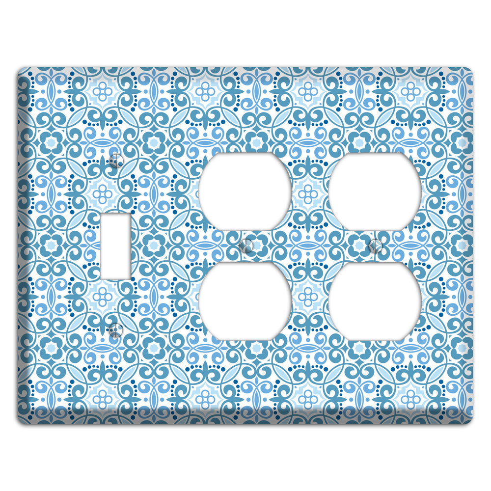 Multi Blue Foulard Toggle / 2 Duplex Wallplate