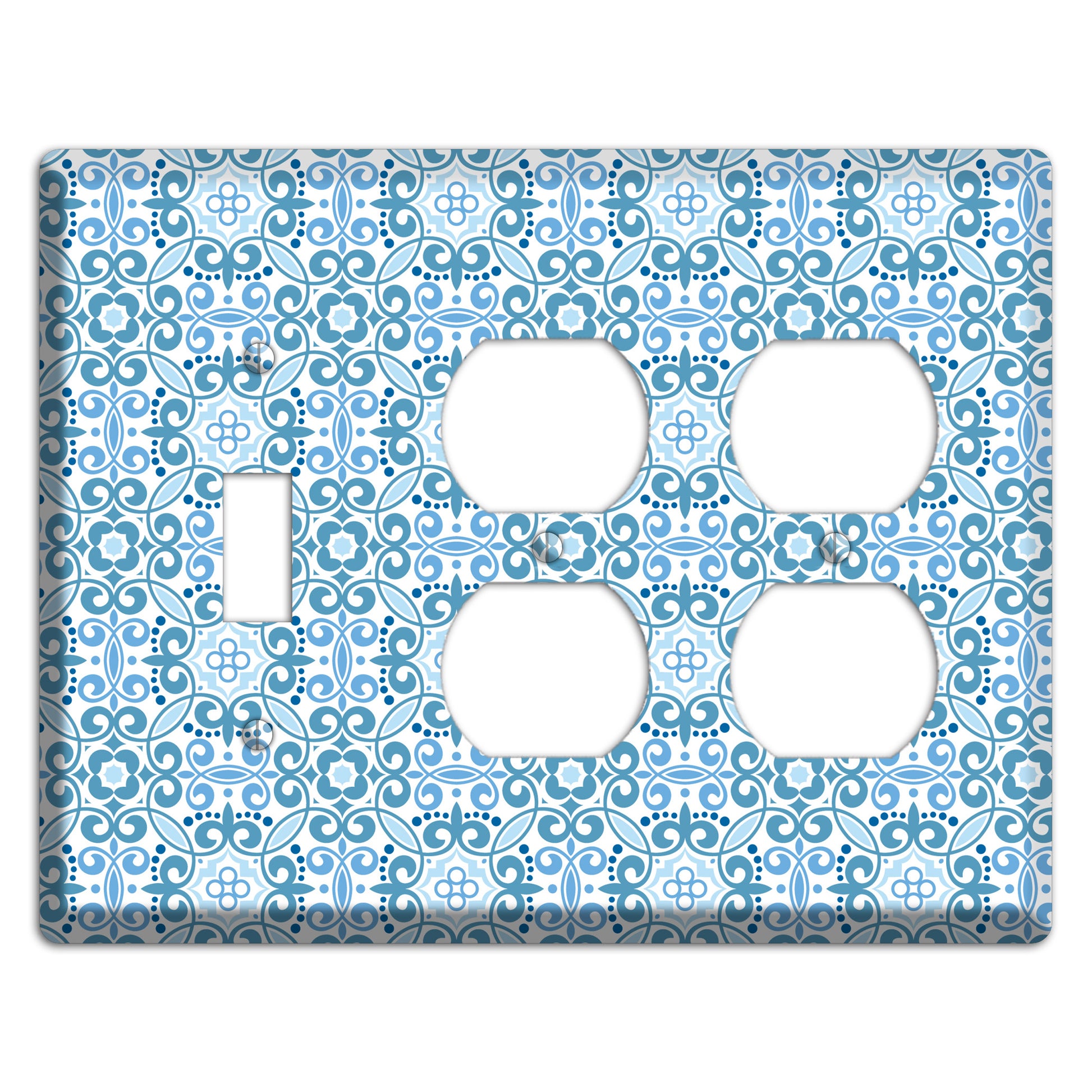 Multi Blue Foulard Toggle / 2 Duplex Wallplate