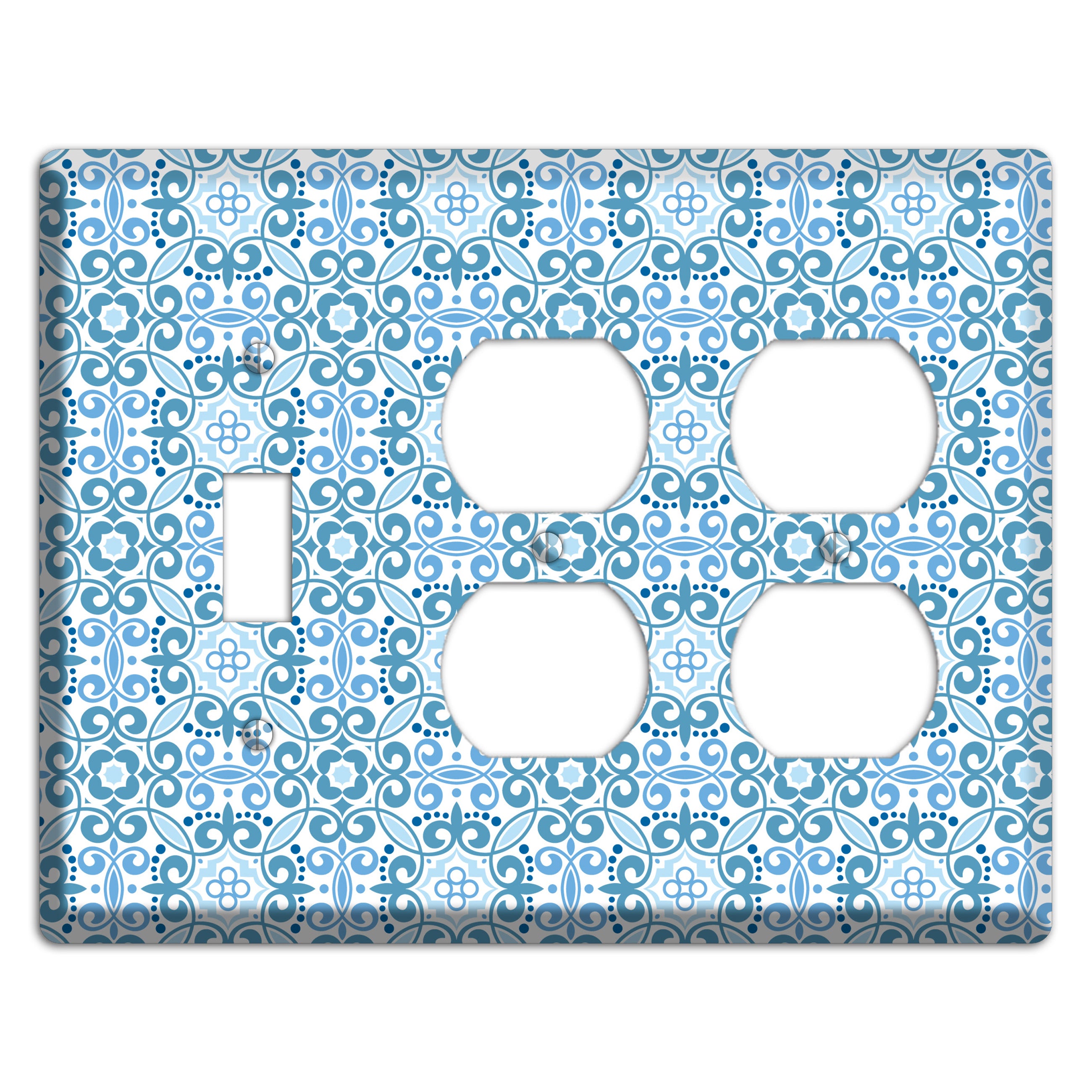Multi Blue Foulard Toggle / 2 Duplex Wallplate