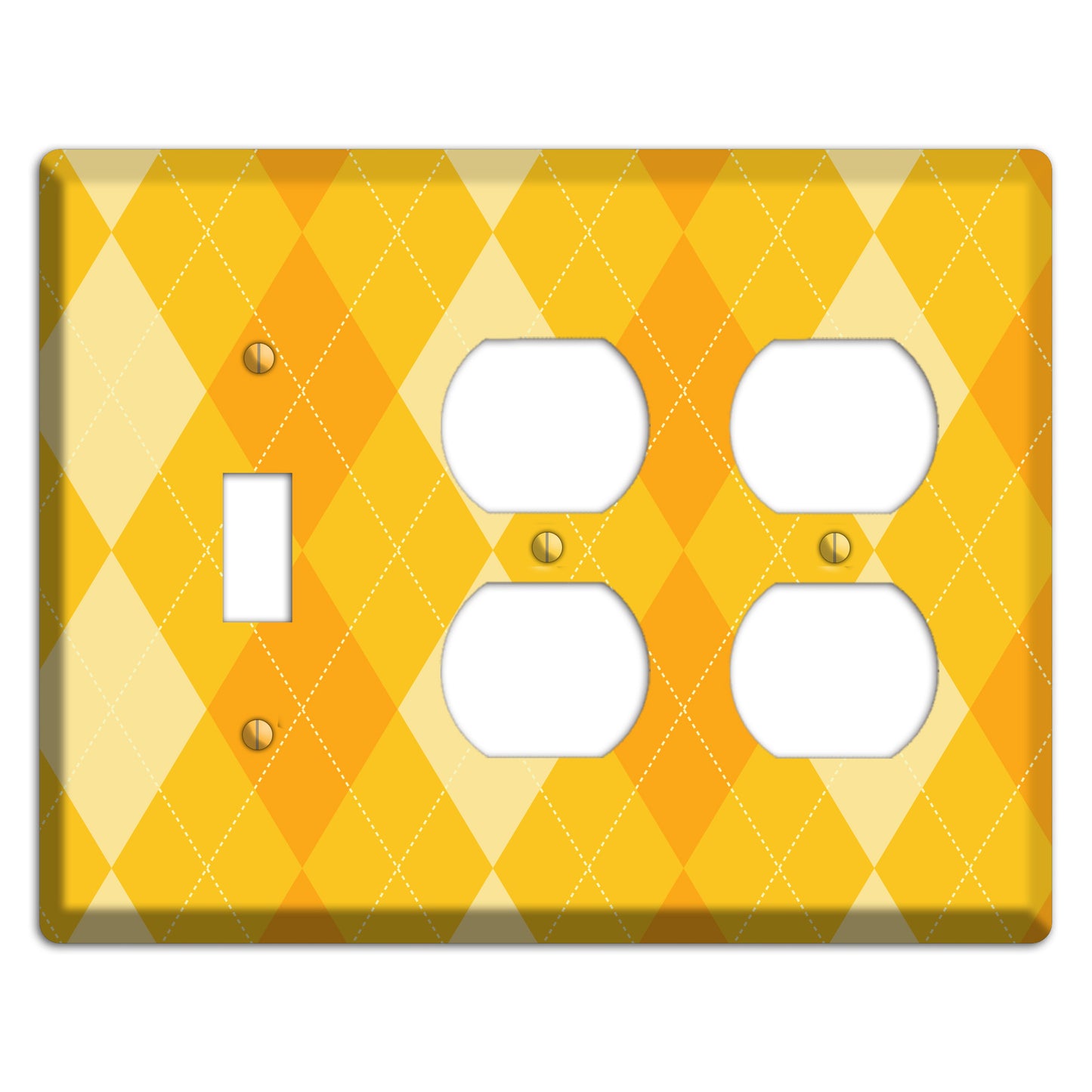Yellow Argyle Toggle / 2 Duplex Wallplate