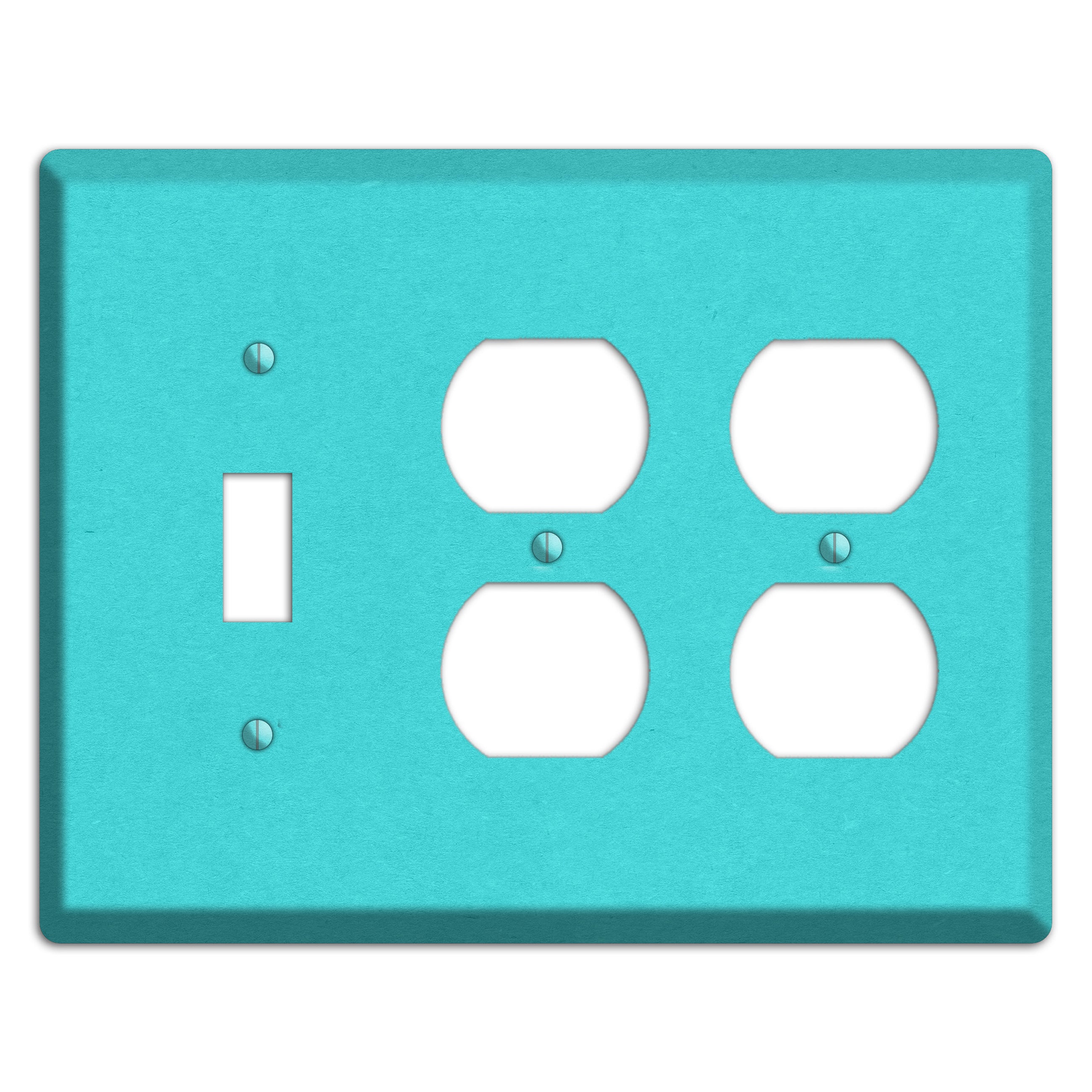 Turquoise Kraft Toggle / 2 Duplex Wallplate