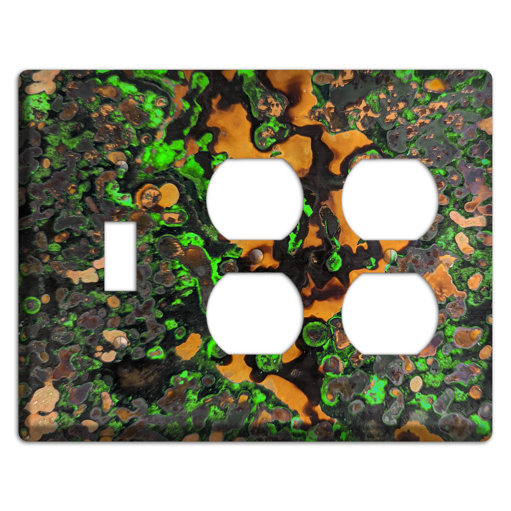 Copper Verdigris Toggle / 2 Duplex Outlet Switchplate