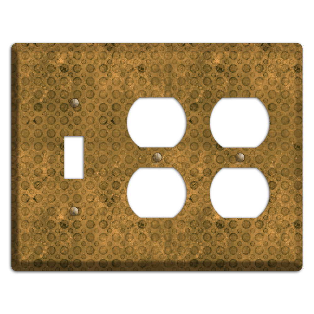Mustard Circles Toggle / 2 Duplex Wallplate