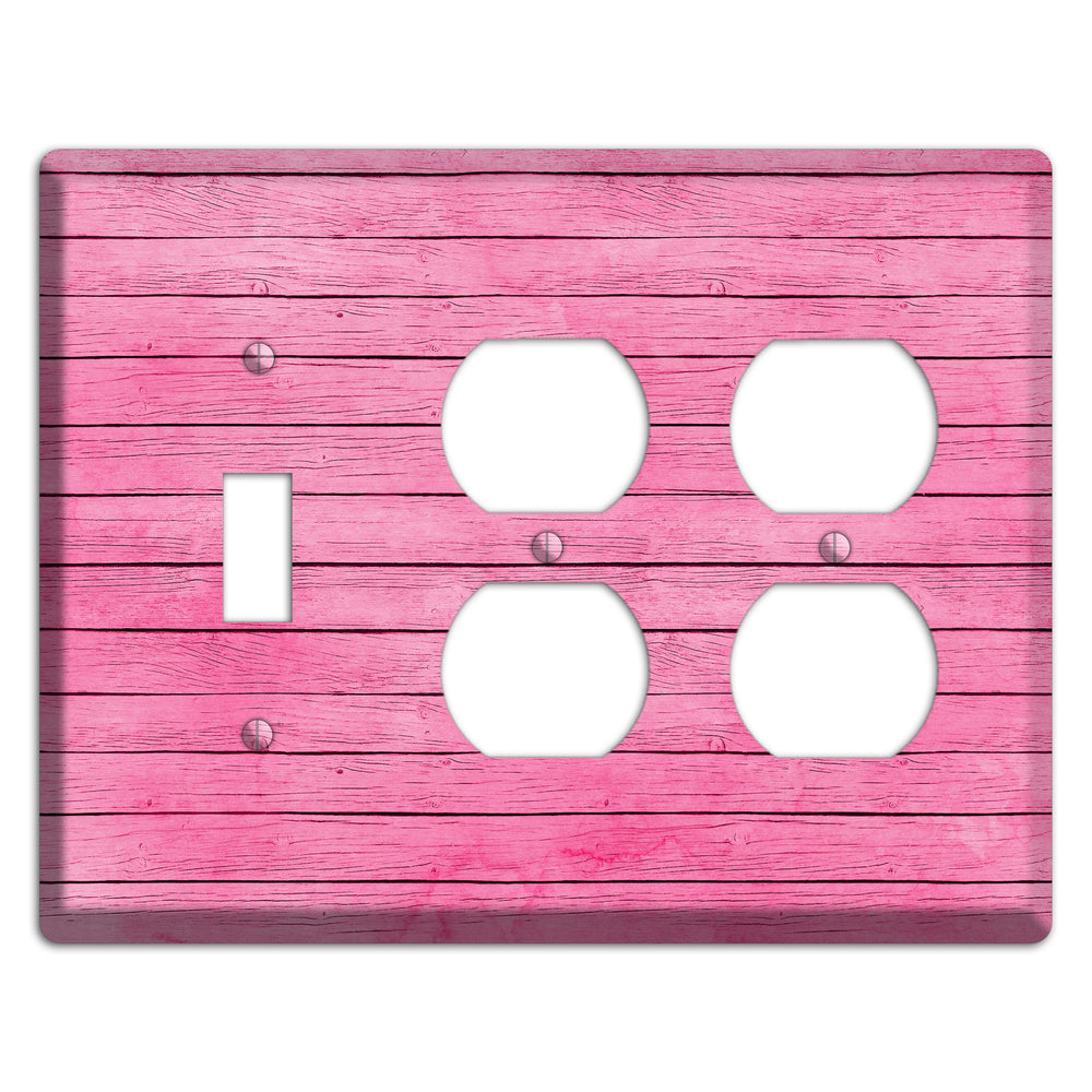 Carissma Pink Texture Toggle / 2 Duplex Wallplate