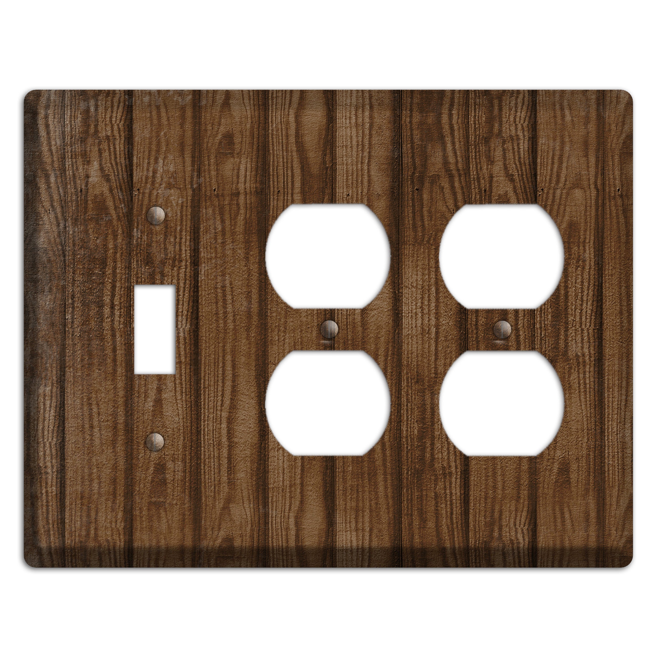 Spice Weathered Wood Toggle / 2 Duplex Wallplate