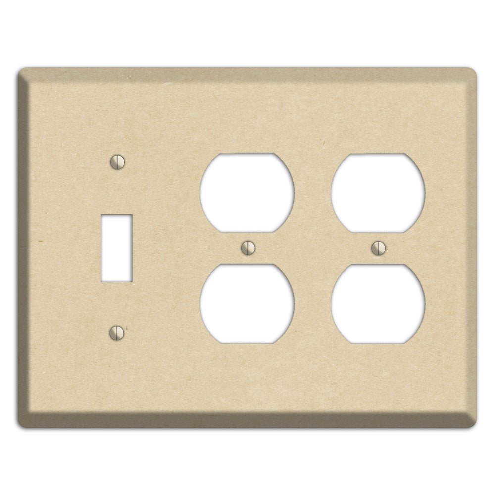 Double Pearl Lusta Kraft Toggle / 2 Duplex Wallplate