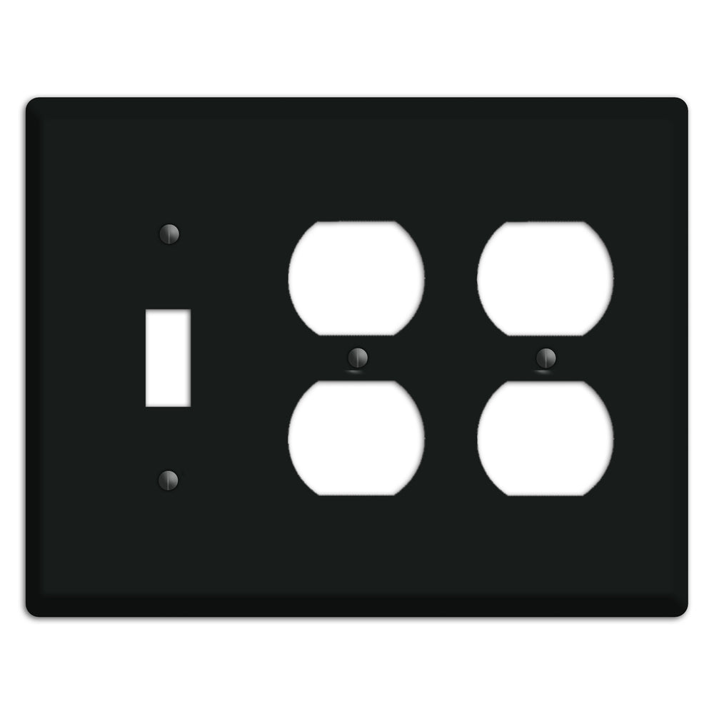 Baxter Matte Black Metal Toggle / 2 Duplex Wallplate