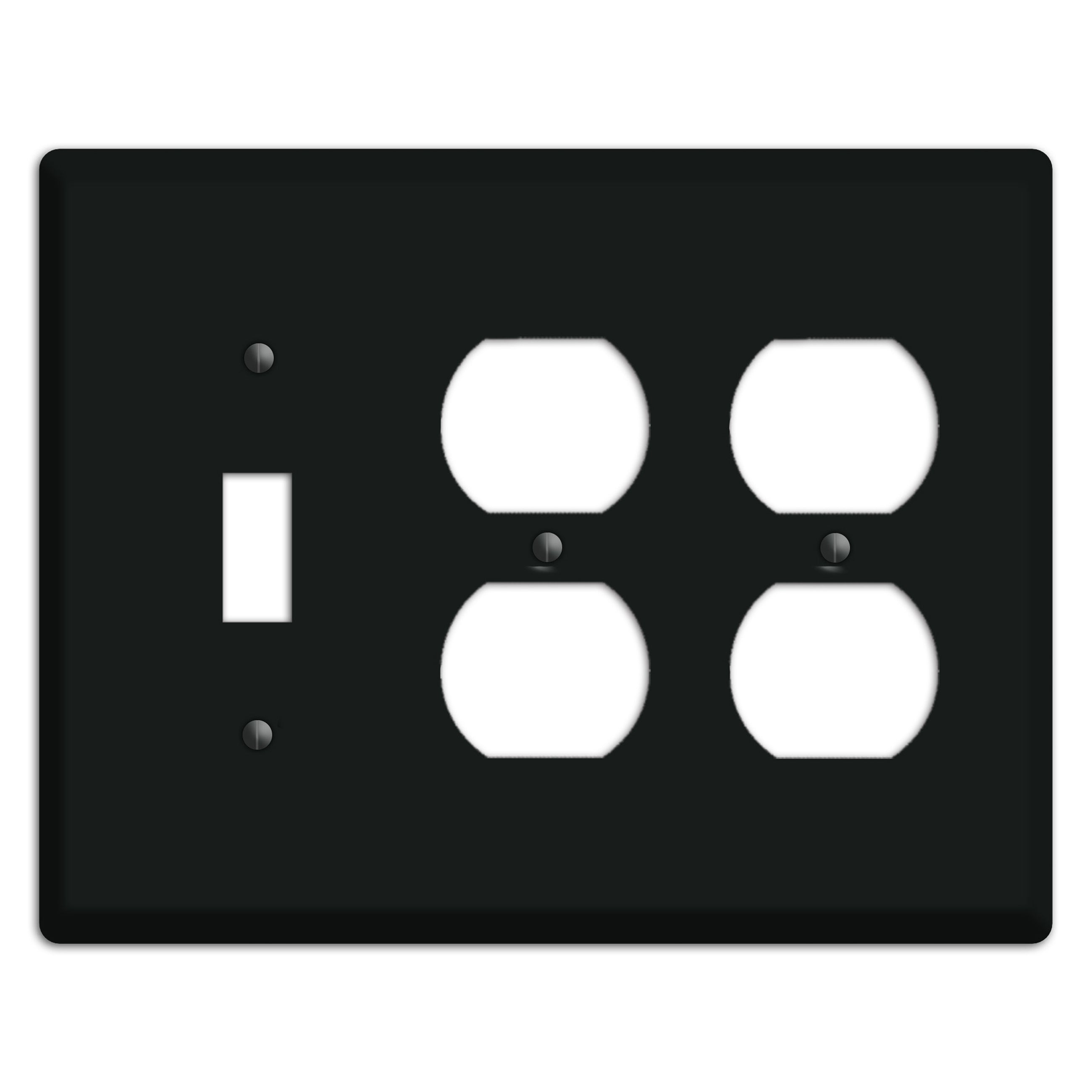 Matte Black Metal Toggle / 2 Duplex Wallplate