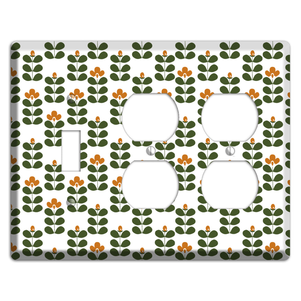 Green Small Sprouts Toggle / 2 Duplex Wallplate
