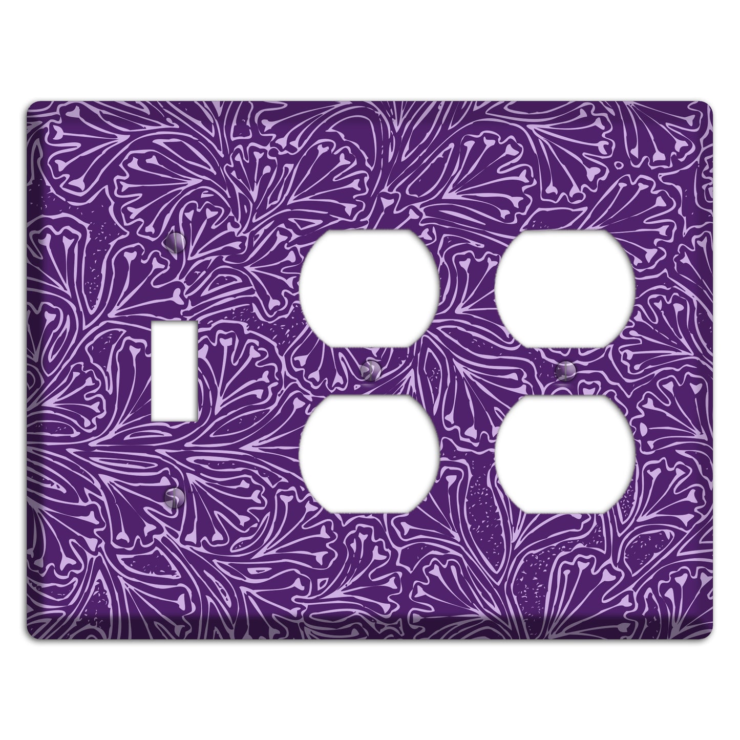 Deco Purple Interlocking Floral Toggle / 2 Duplex Wallplate
