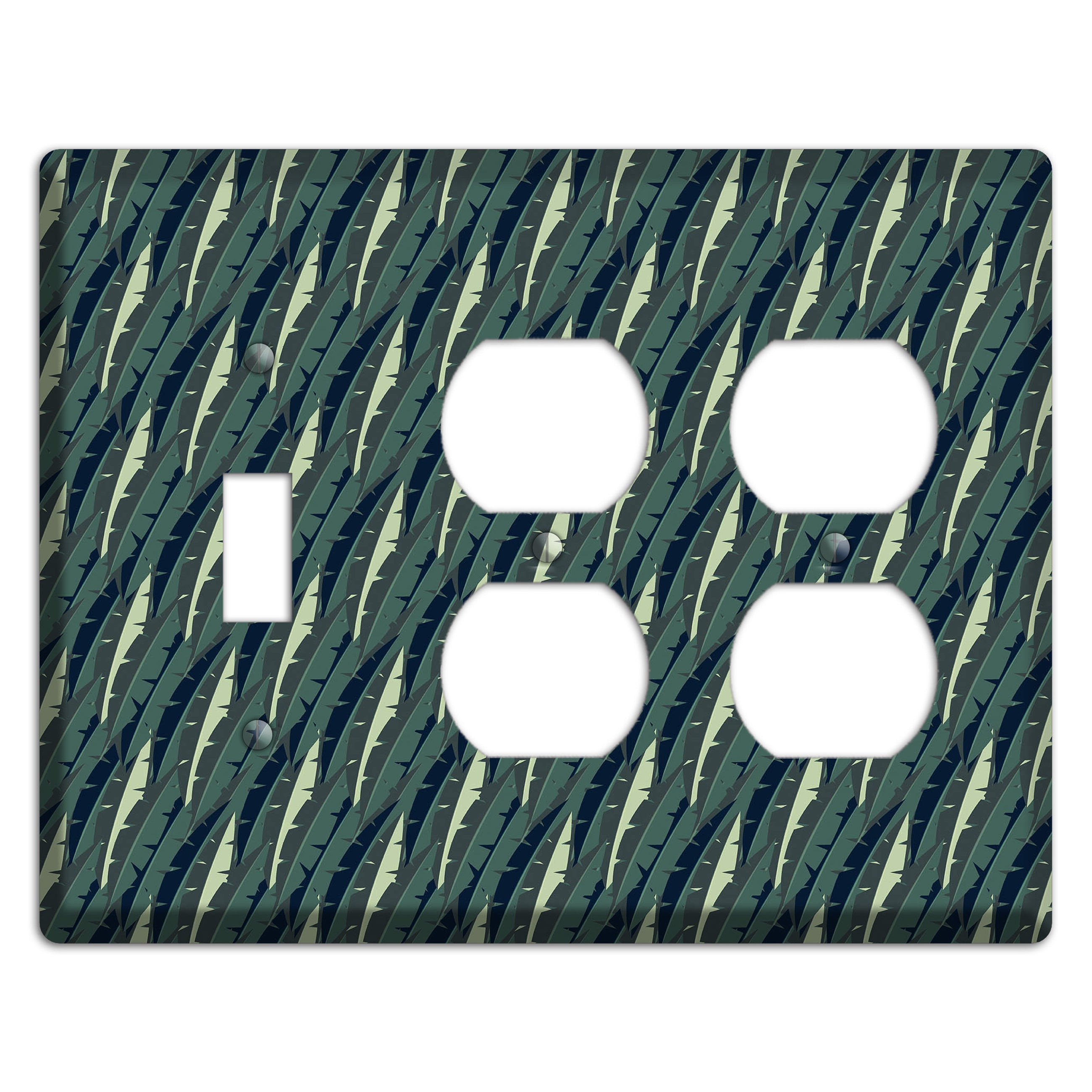 Leaves Style M Toggle / 2 Duplex Wallplate