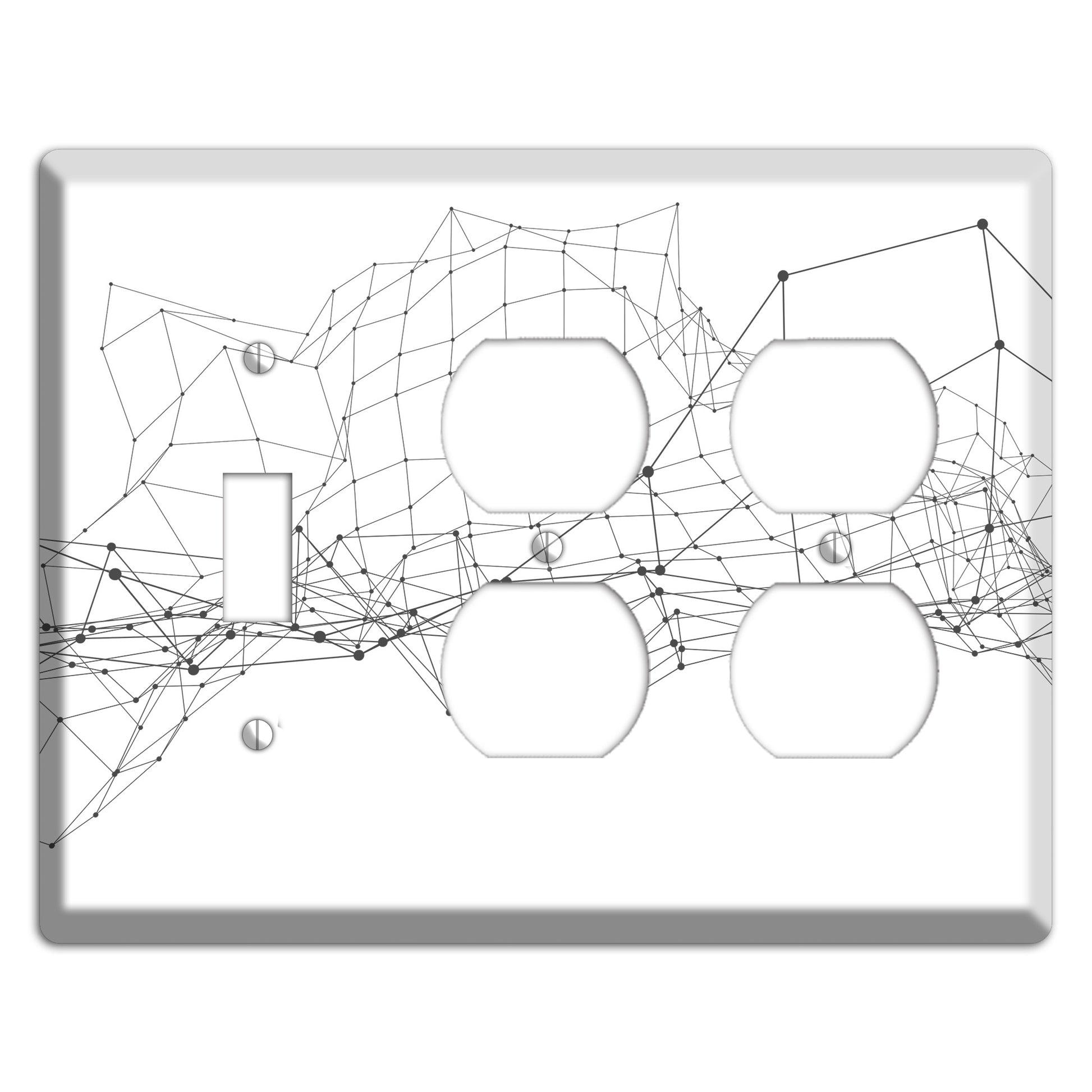 Linear J Toggle / 2 Duplex Wallplate
