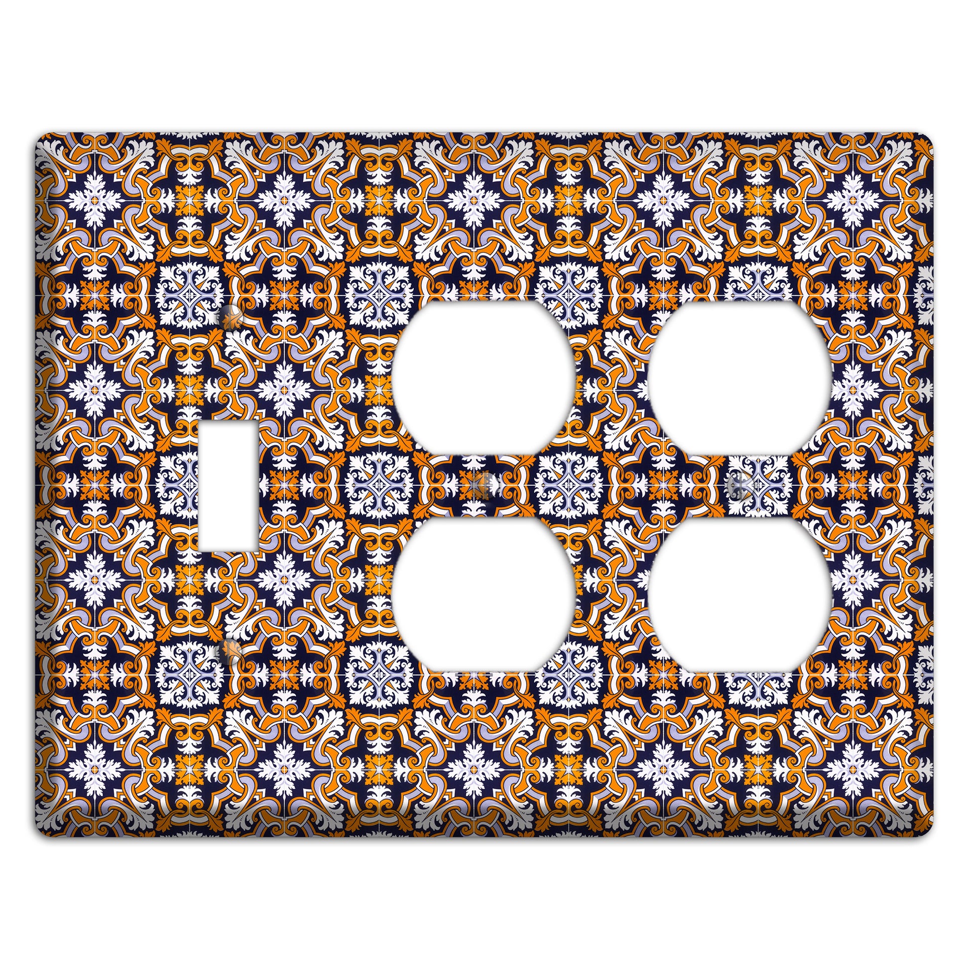 Tavira Tiles 6 Toggle / 2 Duplex Wallplate
