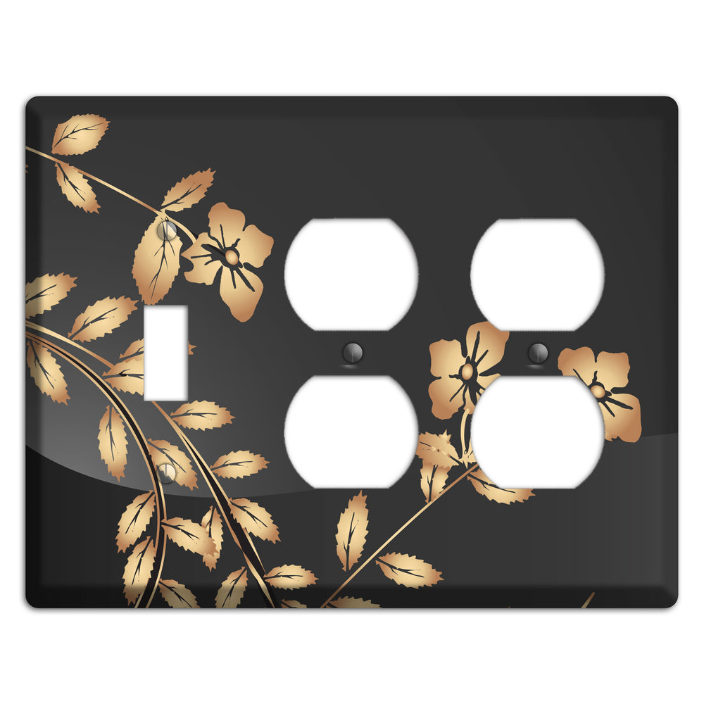 Black Sprig Toggle / 2 Duplex Wallplate
