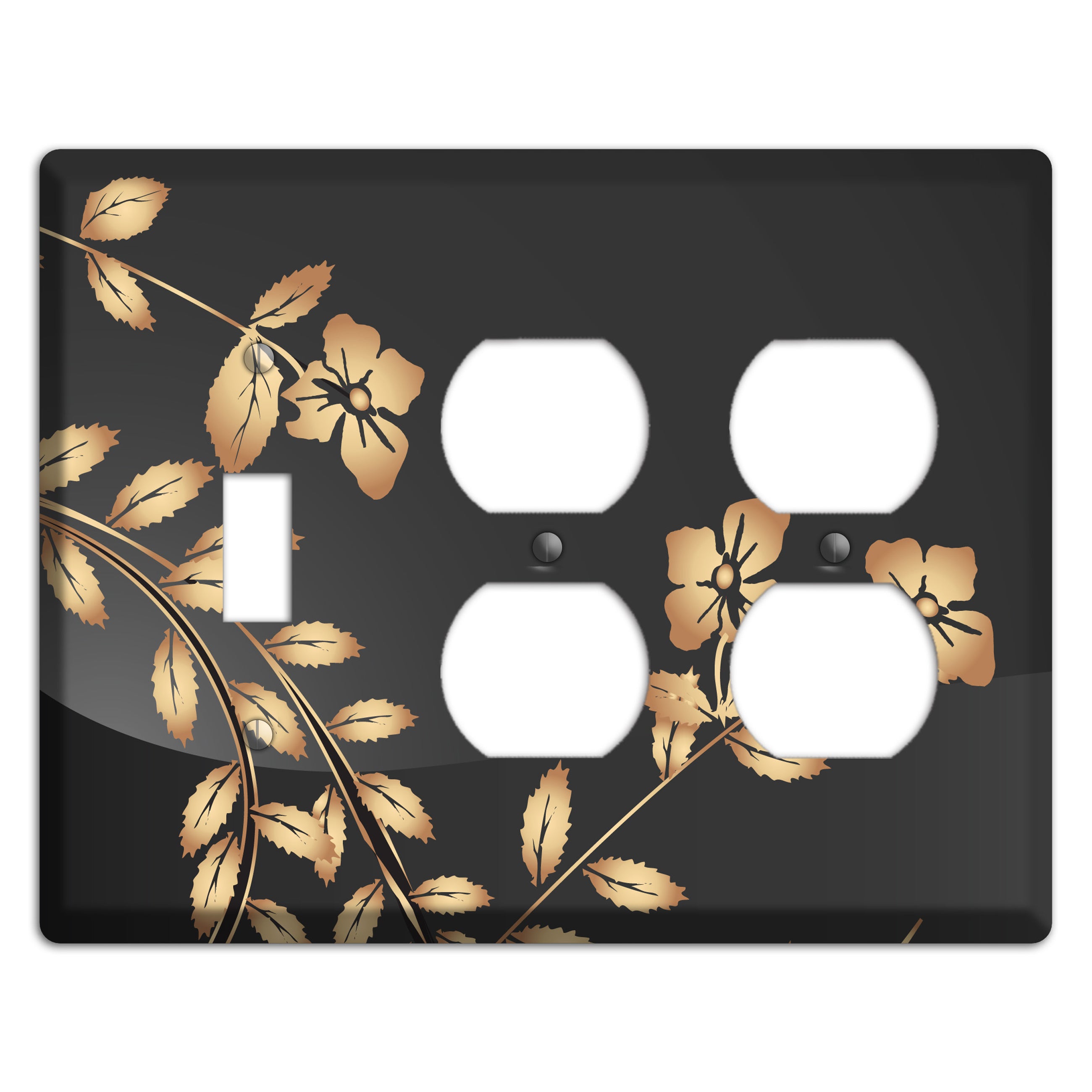 Black Sprig Toggle / 2 Duplex Wallplate