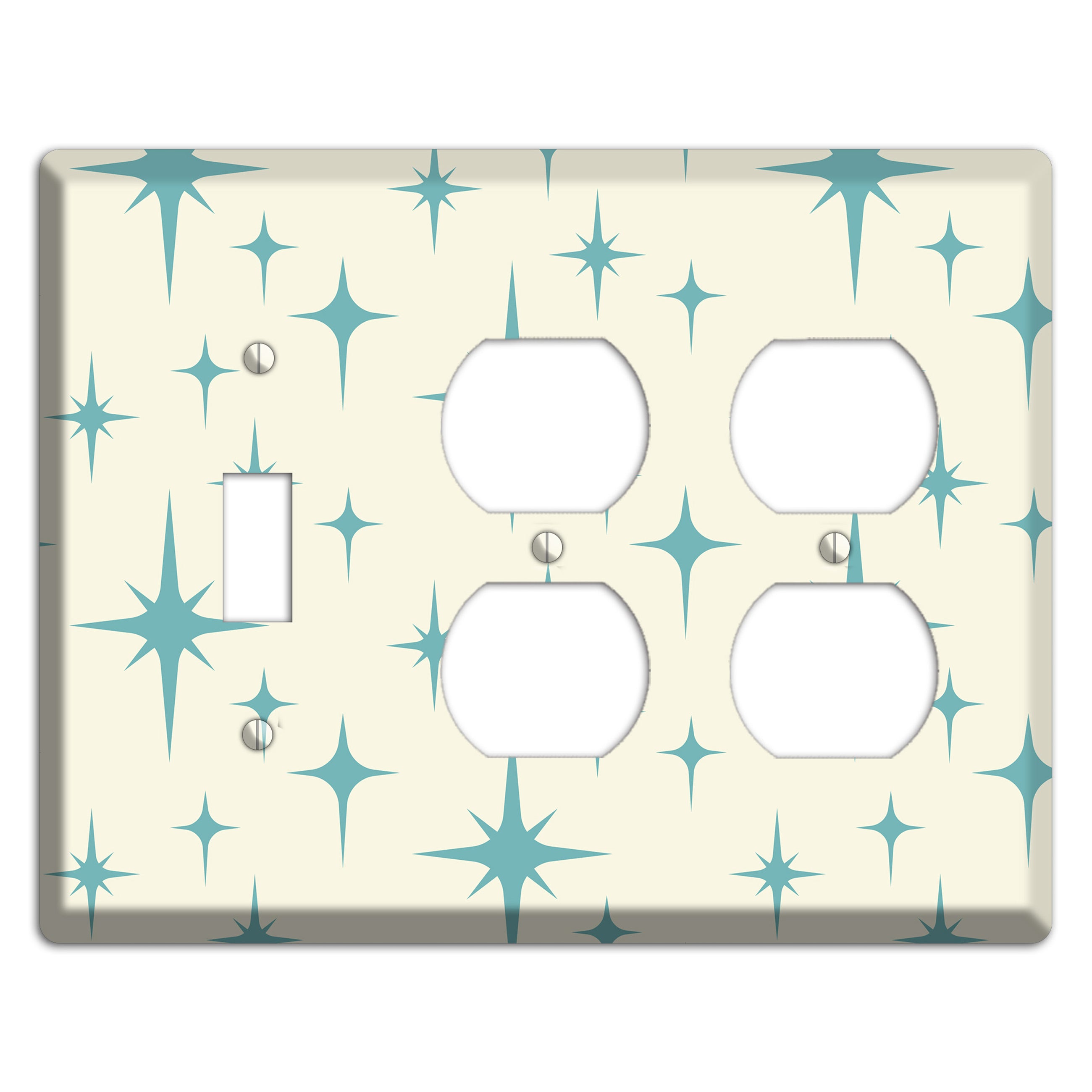 Yellow Atomic Star Toggle / 2 Duplex Wallplate