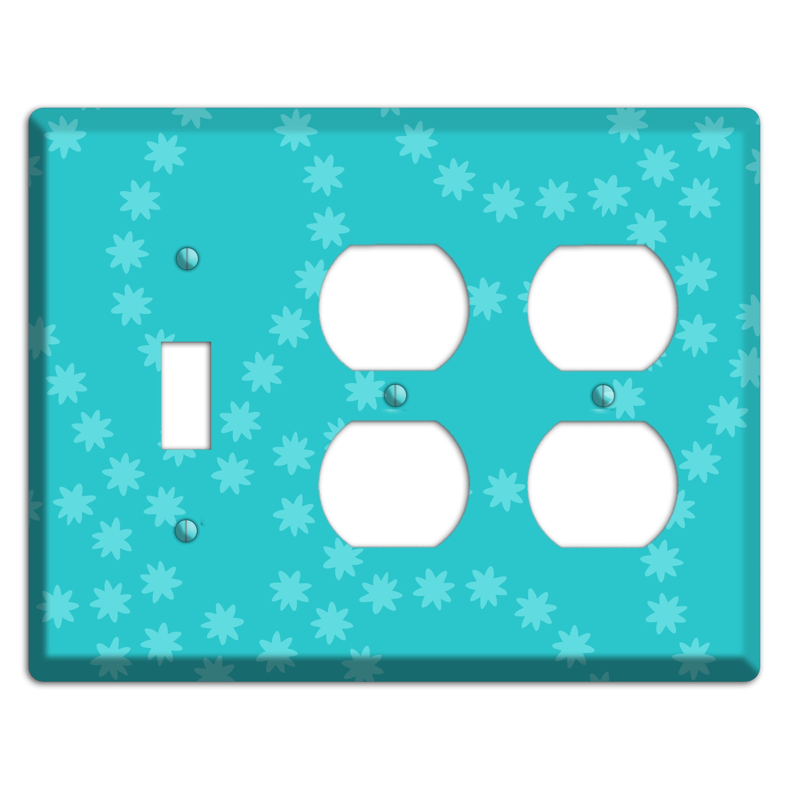 Multi Turquoise Constellation Toggle / 2 Duplex Wallplate