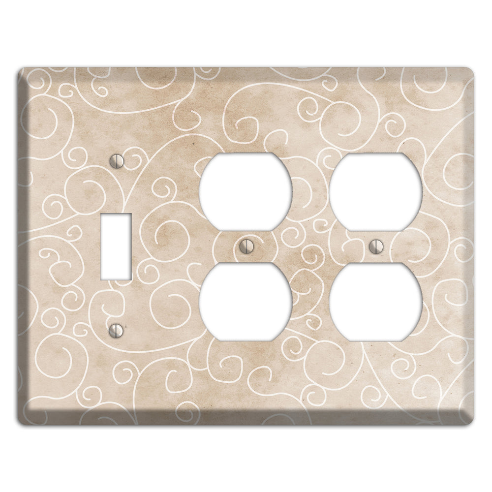 Wafer Neutral Texture Toggle / 2 Duplex Wallplate