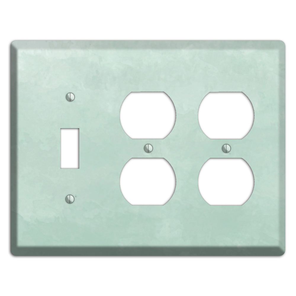 Sea Foam Green Ombre Toggle / 2 Duplex Wallplate