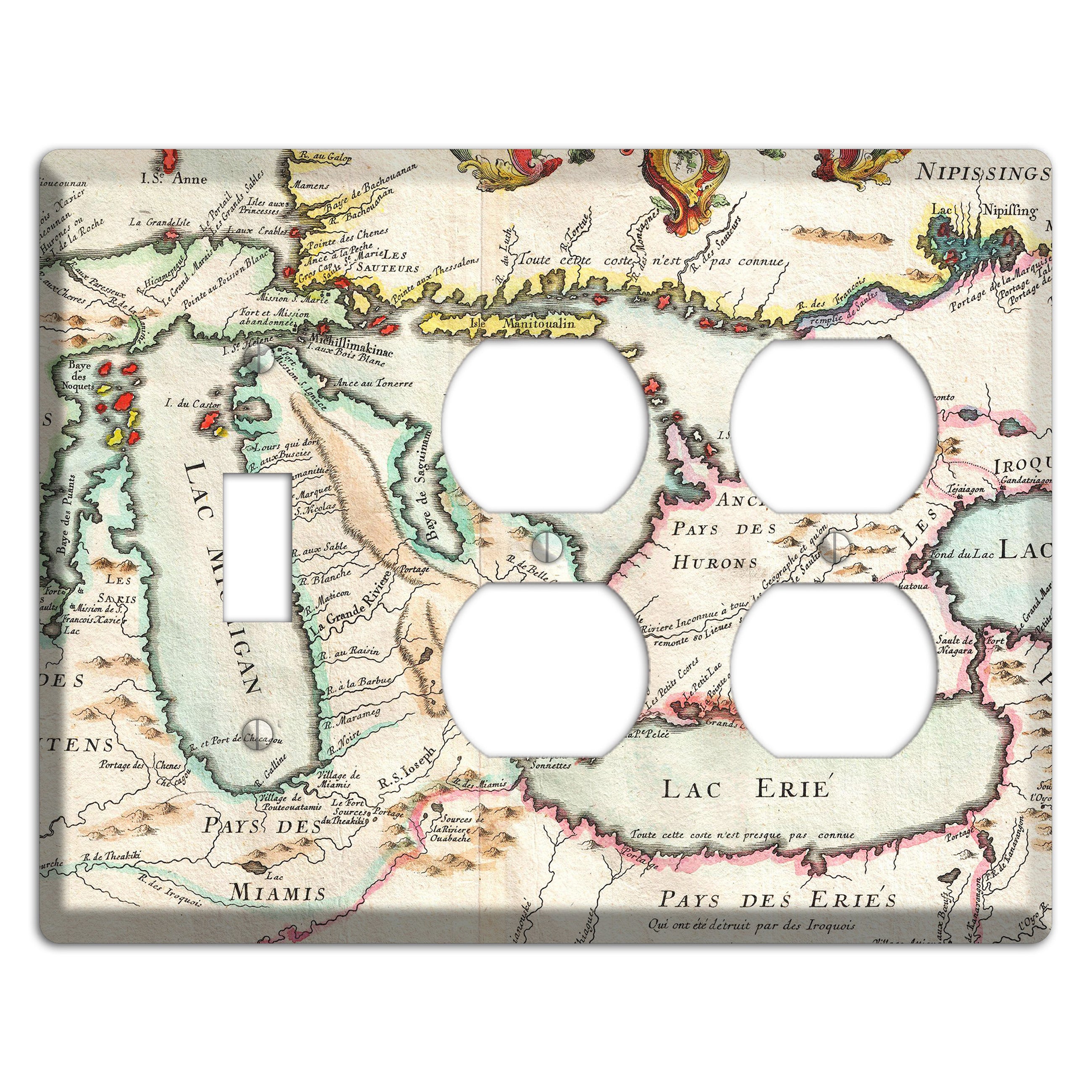 Lake Michigan Toggle / 2 Duplex Wallplate