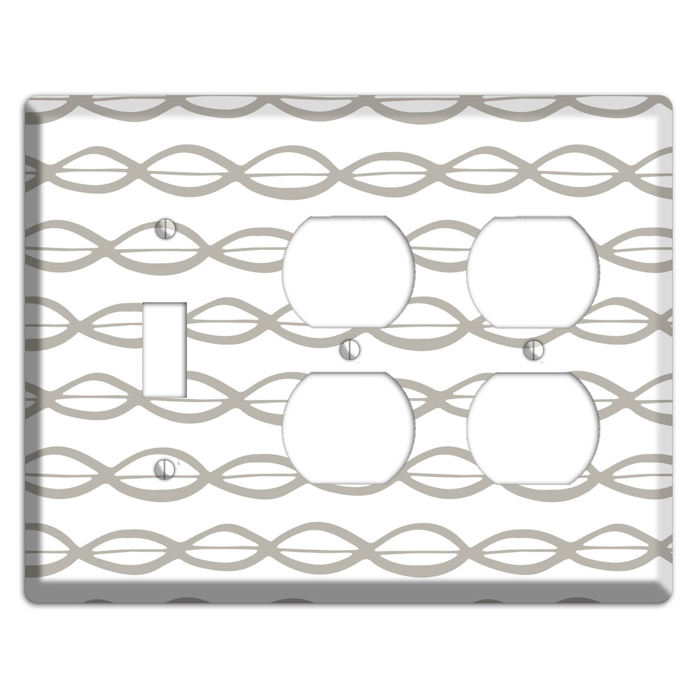 Simple Scandanavian Style D Toggle / 2 Duplex Wallplate