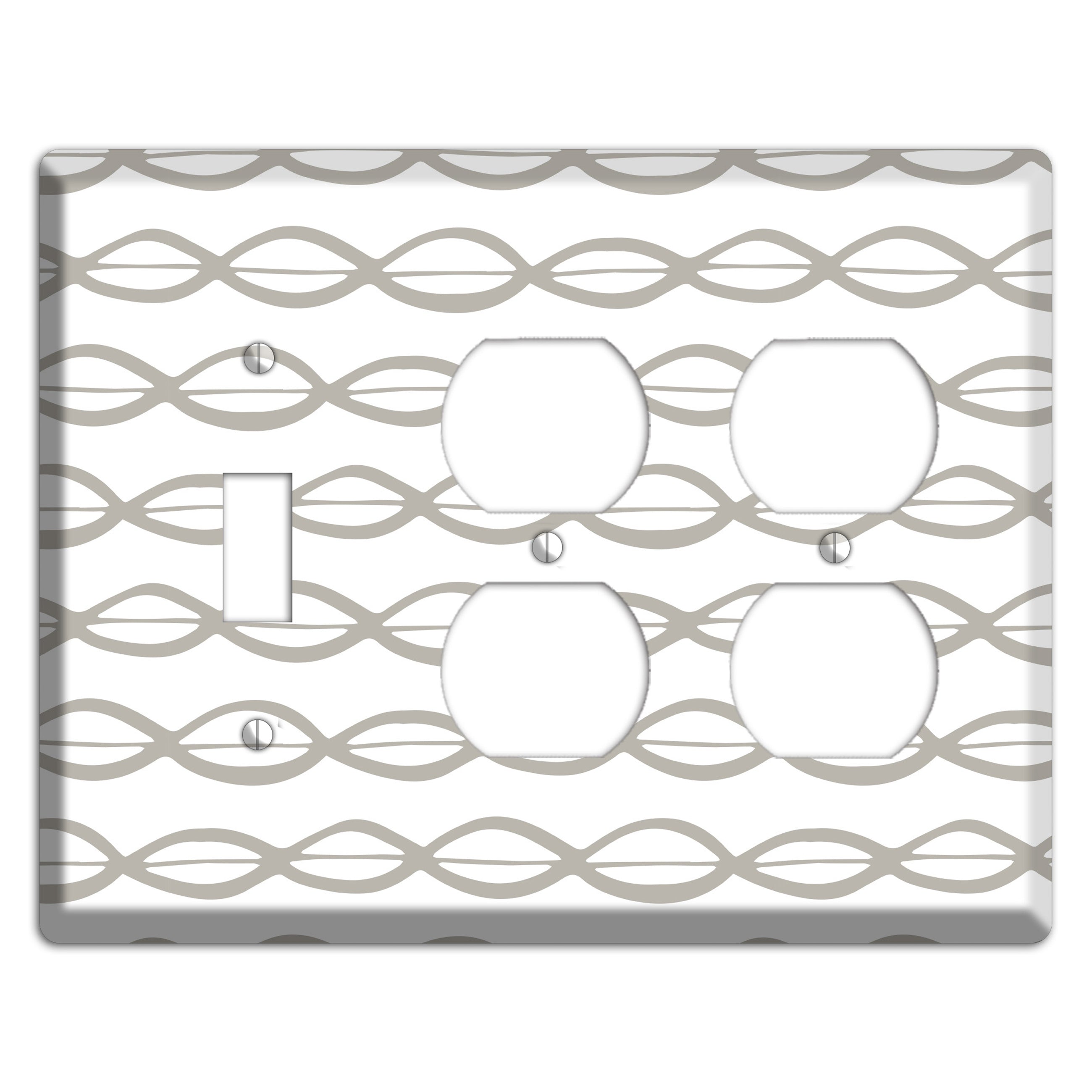 Simple Scandanavian Style D Toggle / 2 Duplex Wallplate