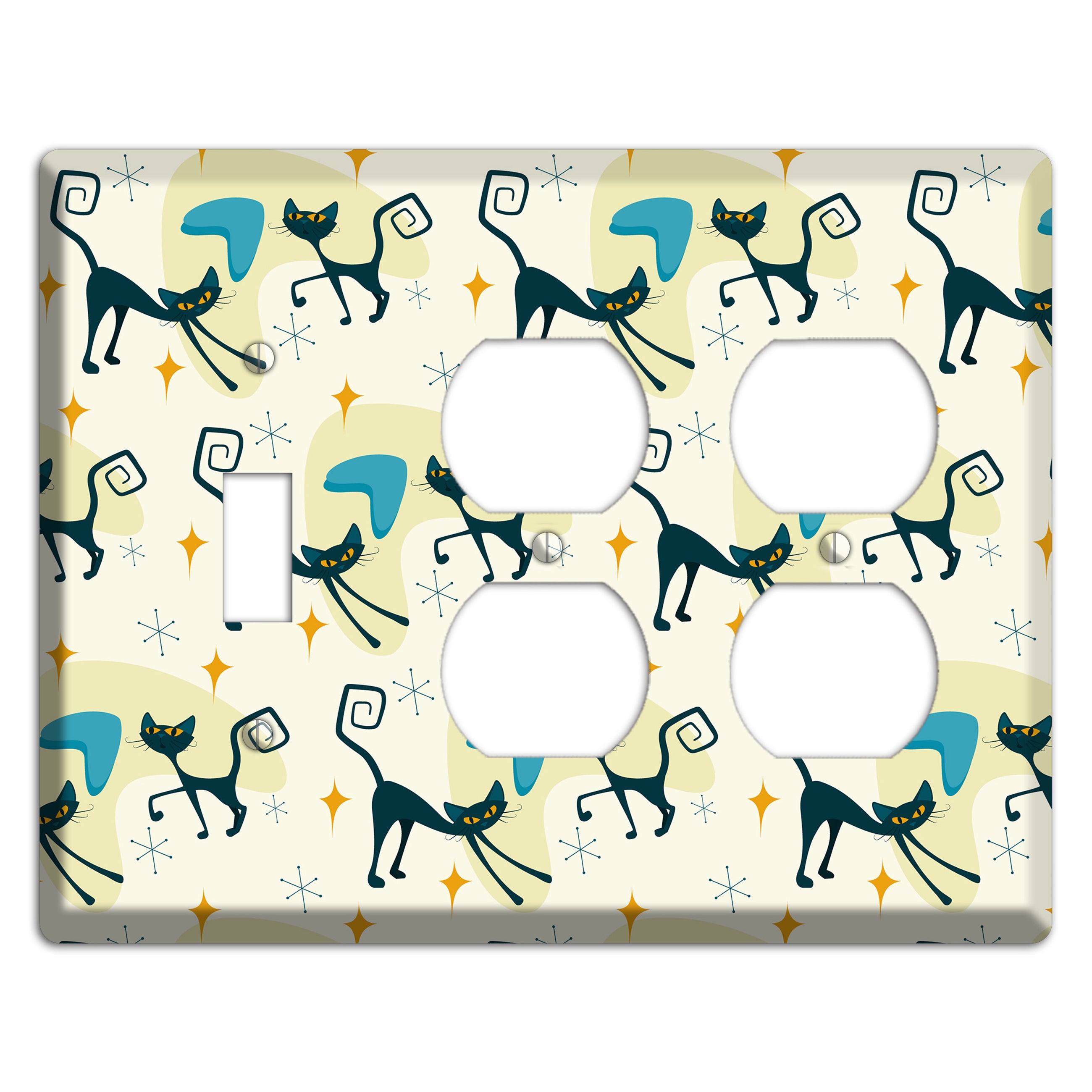 Black Cats Toggle / 2 Duplex Wallplate