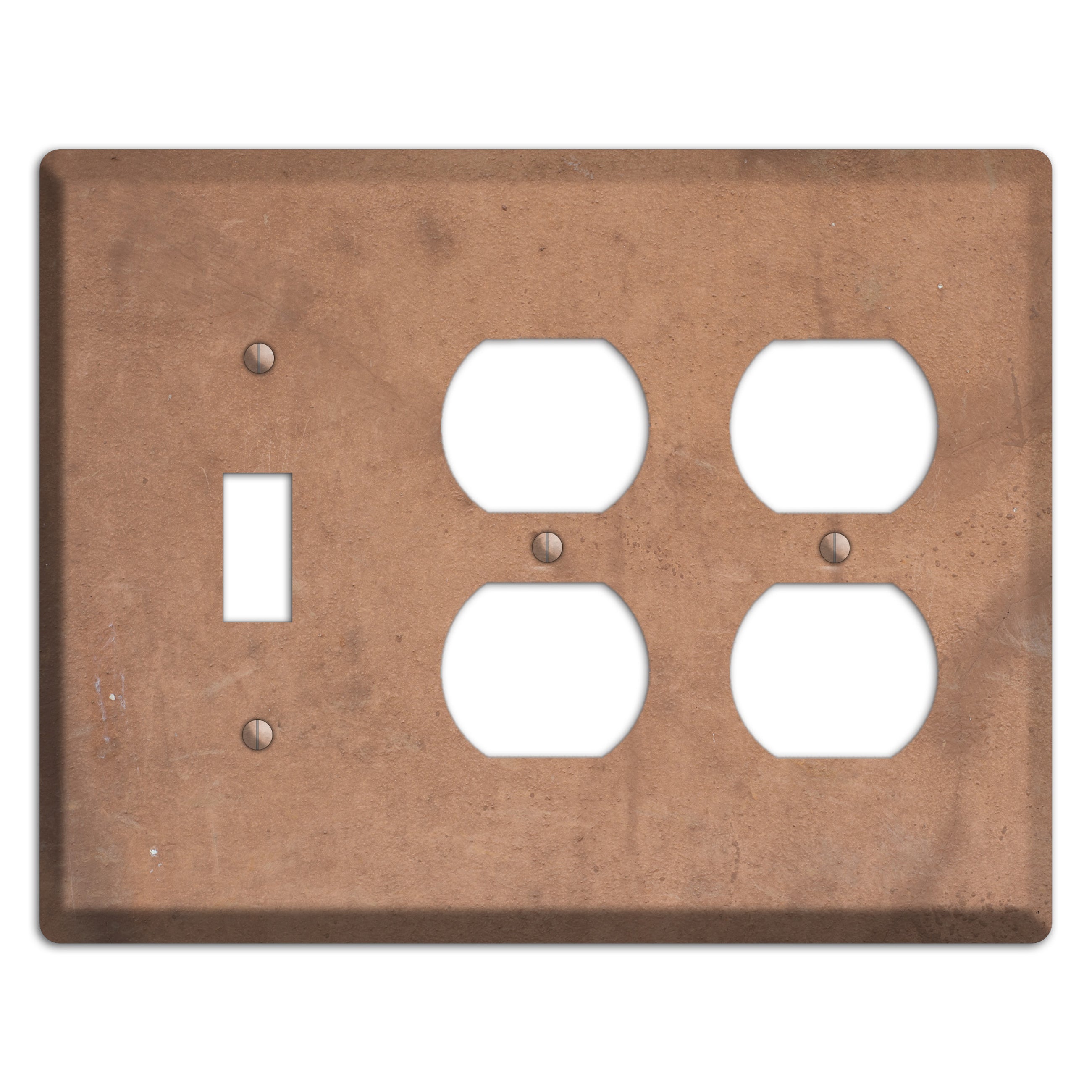 Light Brown Concrete Toggle / 2 Duplex Wallplate