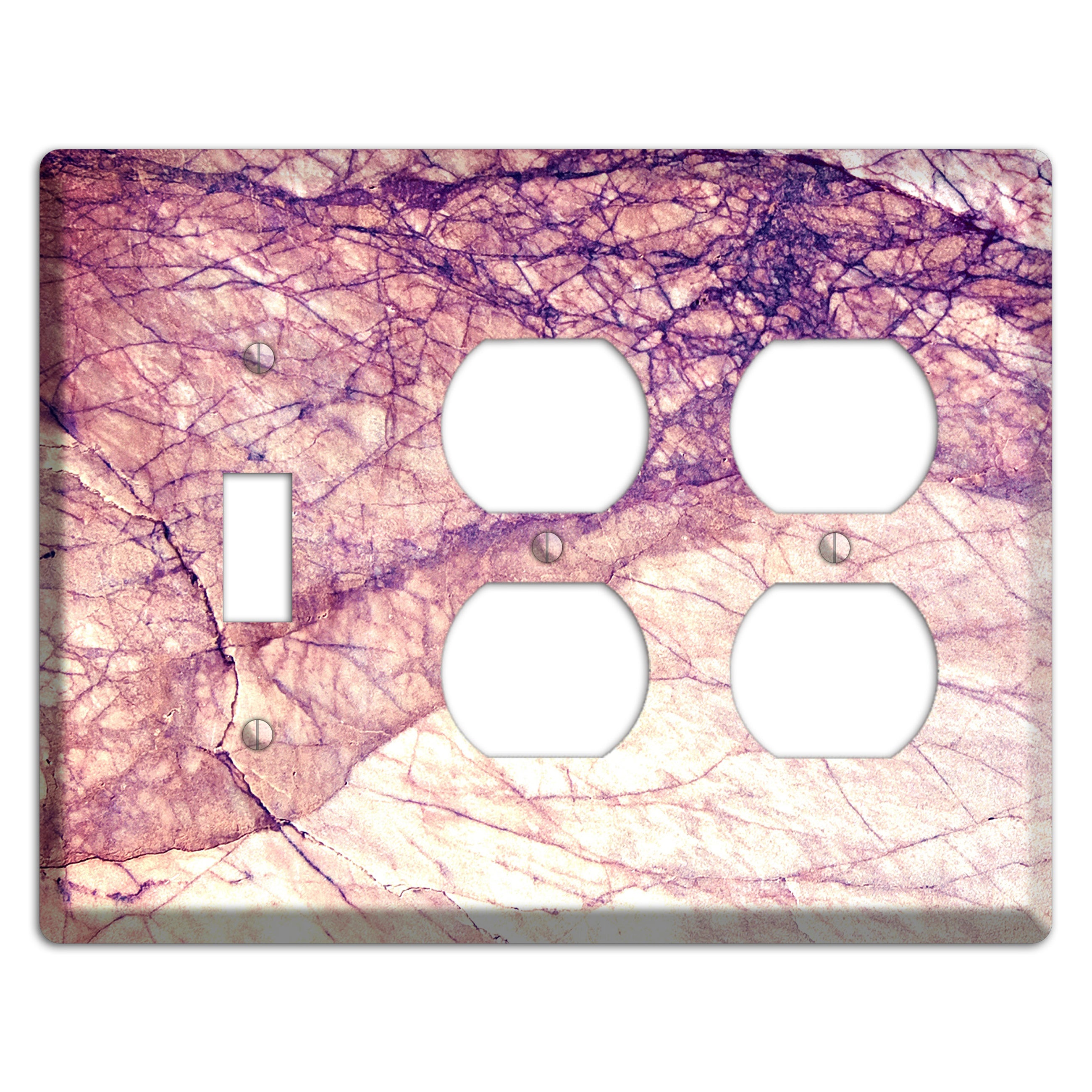 Cavern Pink Marble Toggle / 2 Duplex Wallplate