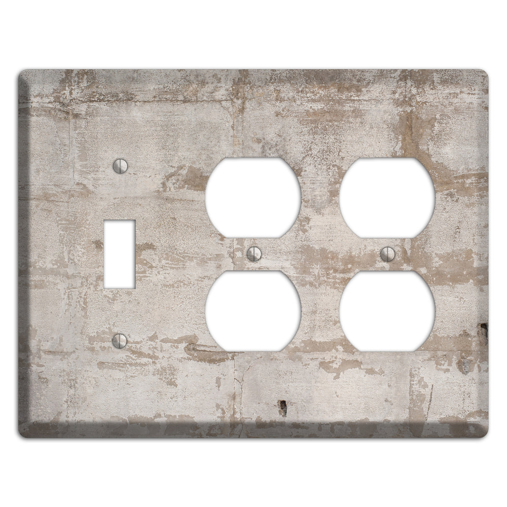 Old Concrete 3 Toggle / 2 Duplex Wallplate