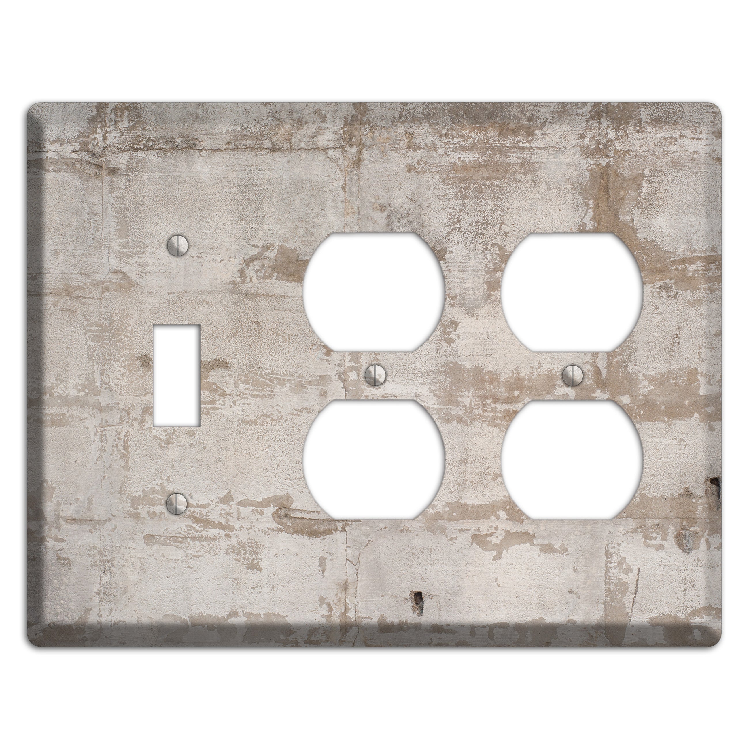 Old Concrete 3 Toggle / 2 Duplex Wallplate