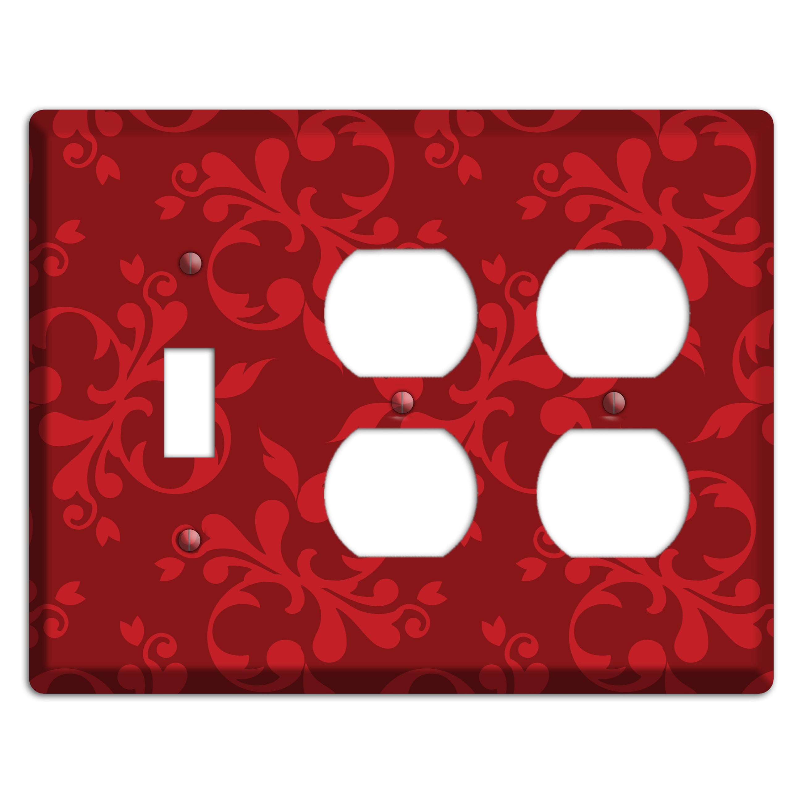 Red Victorian Toile Toggle / 2 Duplex Wallplate