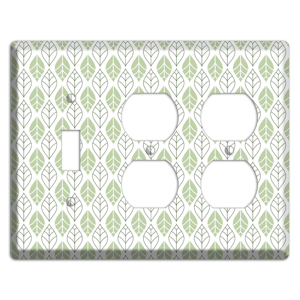 Leaves Style W Toggle / 2 Duplex Wallplate