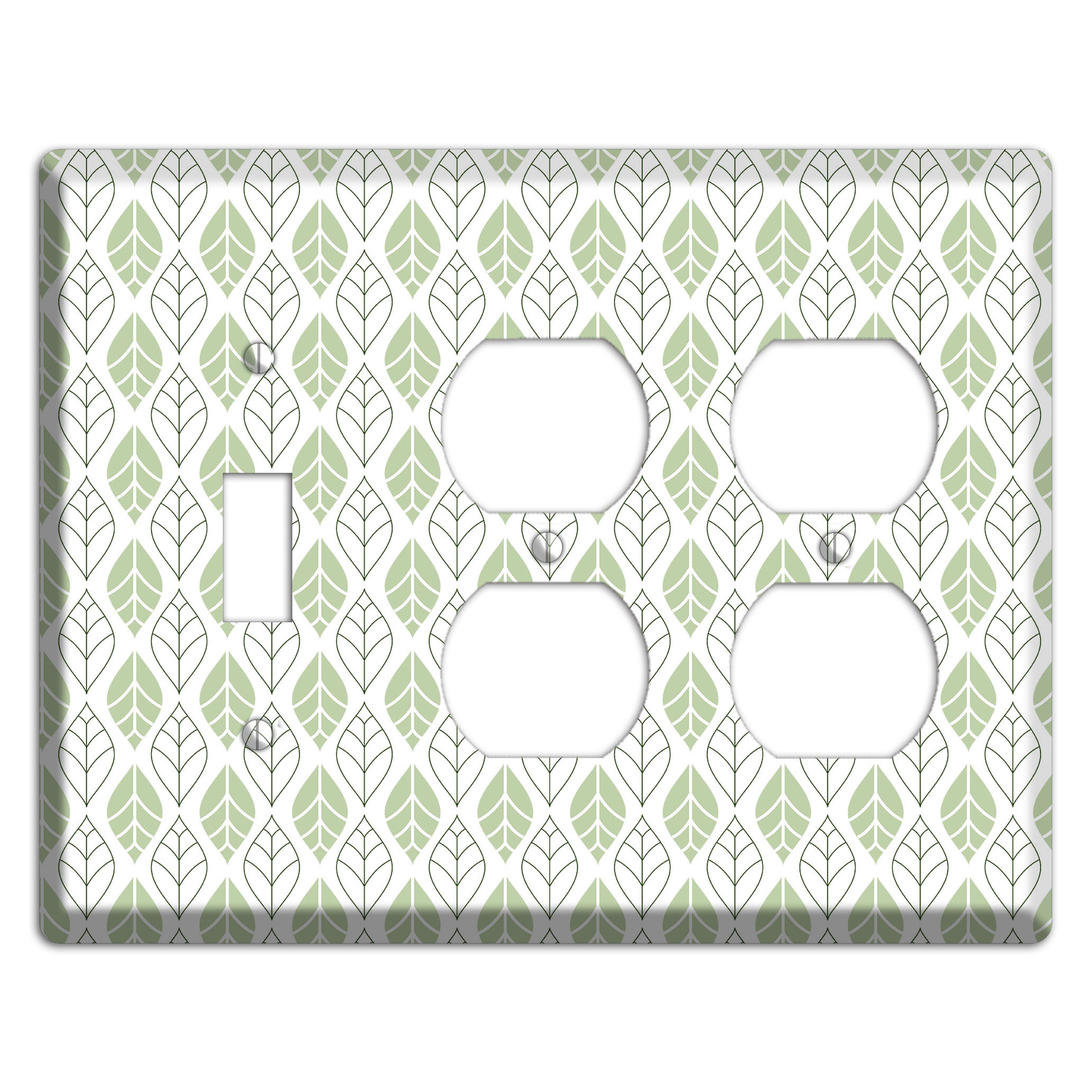 Leaves Style W Toggle / 2 Duplex Wallplate