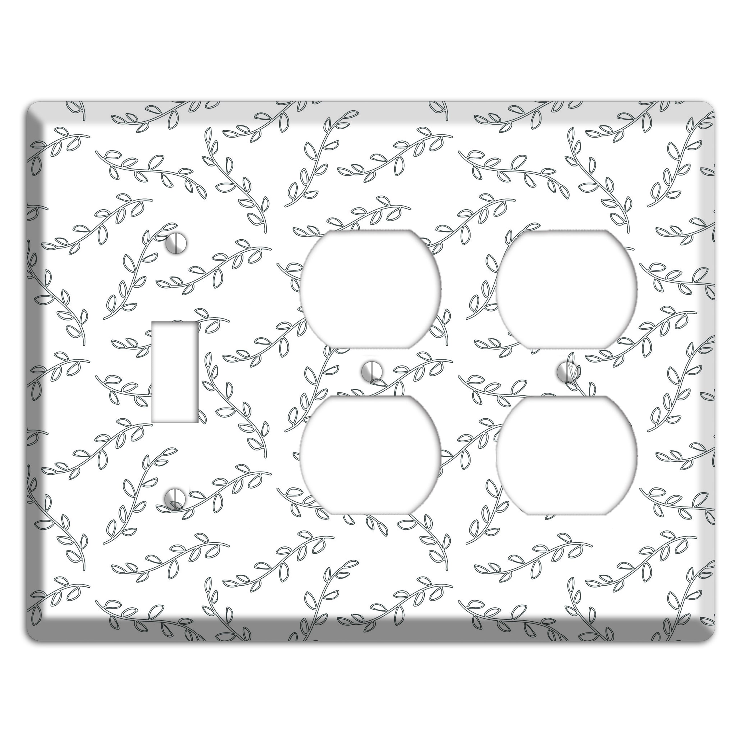 Leaves Style CC Toggle / 2 Duplex Wallplate