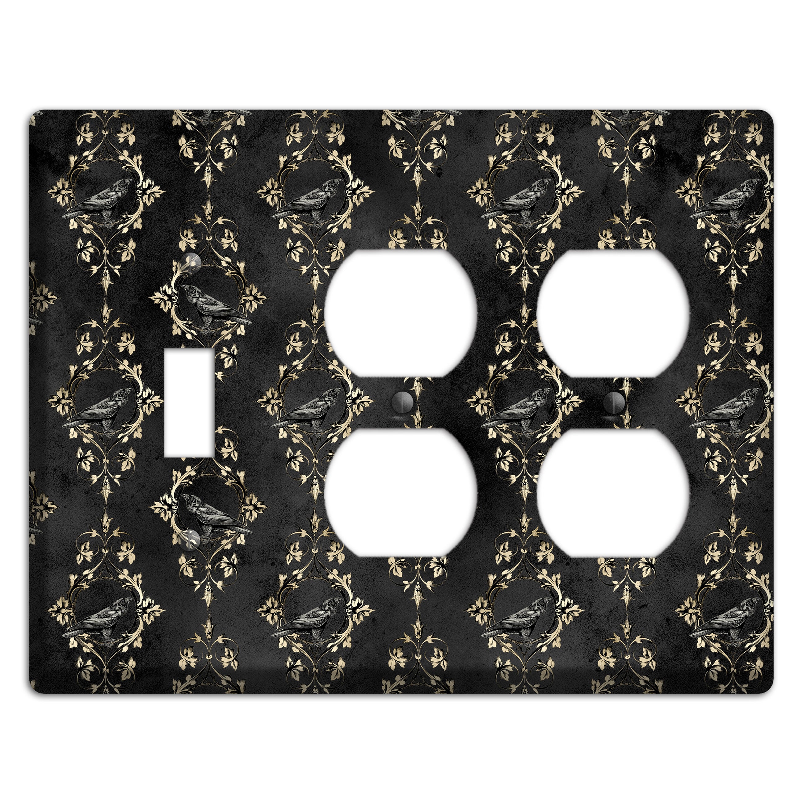 Edgar Allen Poe Raven Toggle / 2 Duplex Wallplate