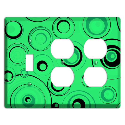 Bright Green Circles Toggle / 2 Duplex Wallplate
