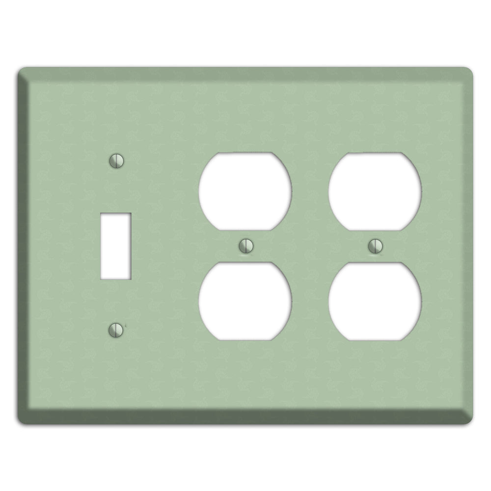 Sage Tiny Cartouche Toggle / 2 Duplex Wallplate