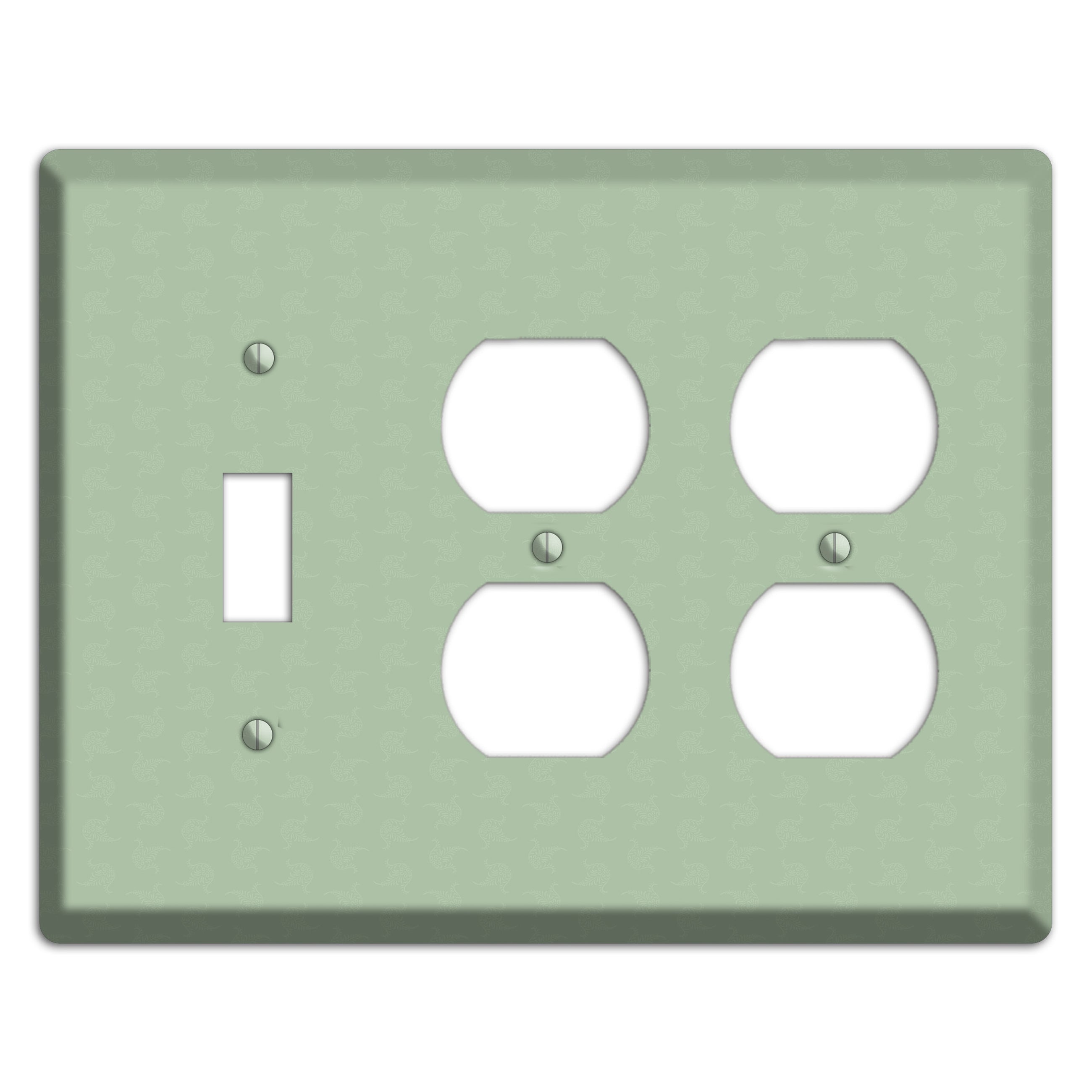 Sage Tiny Cartouche Toggle / 2 Duplex Wallplate